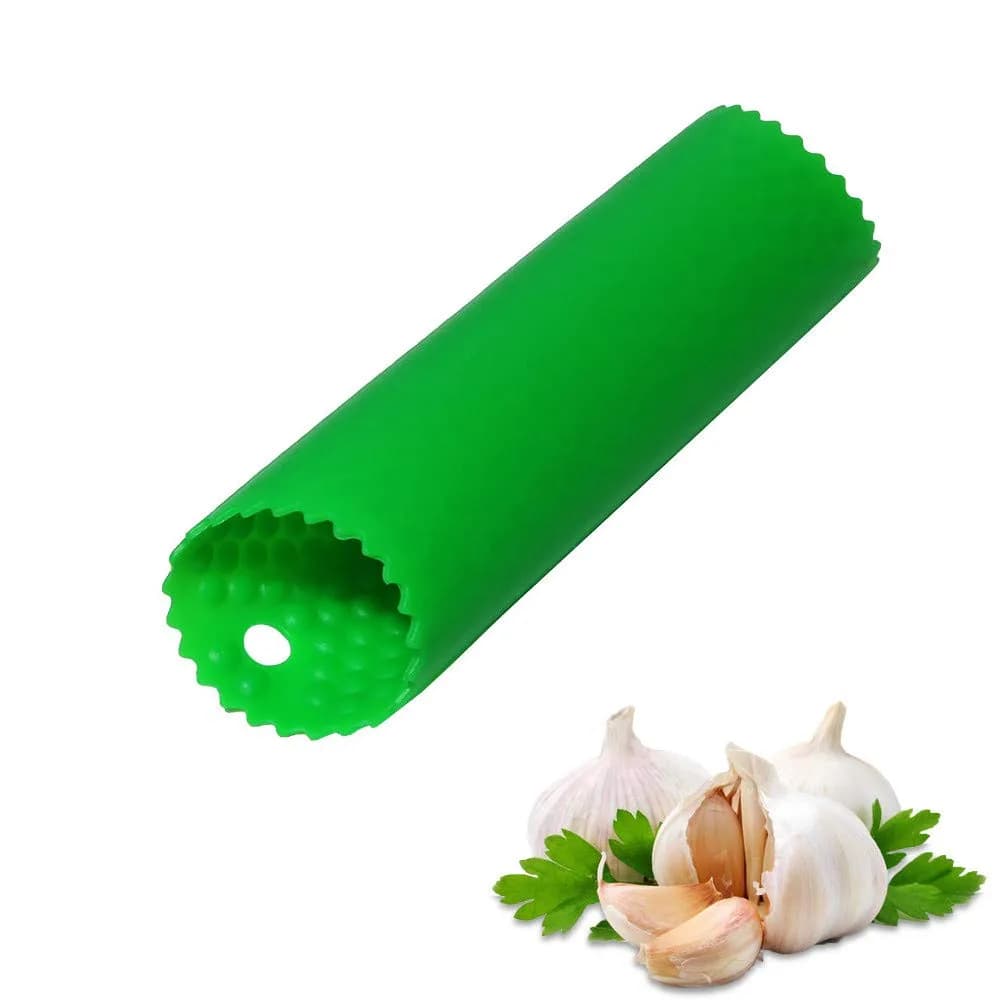 Sinnsally Silicone Garlic Peeler Roller Keeper Green | Easy Quick Garlic Peeling Kitchen Tool - main product image