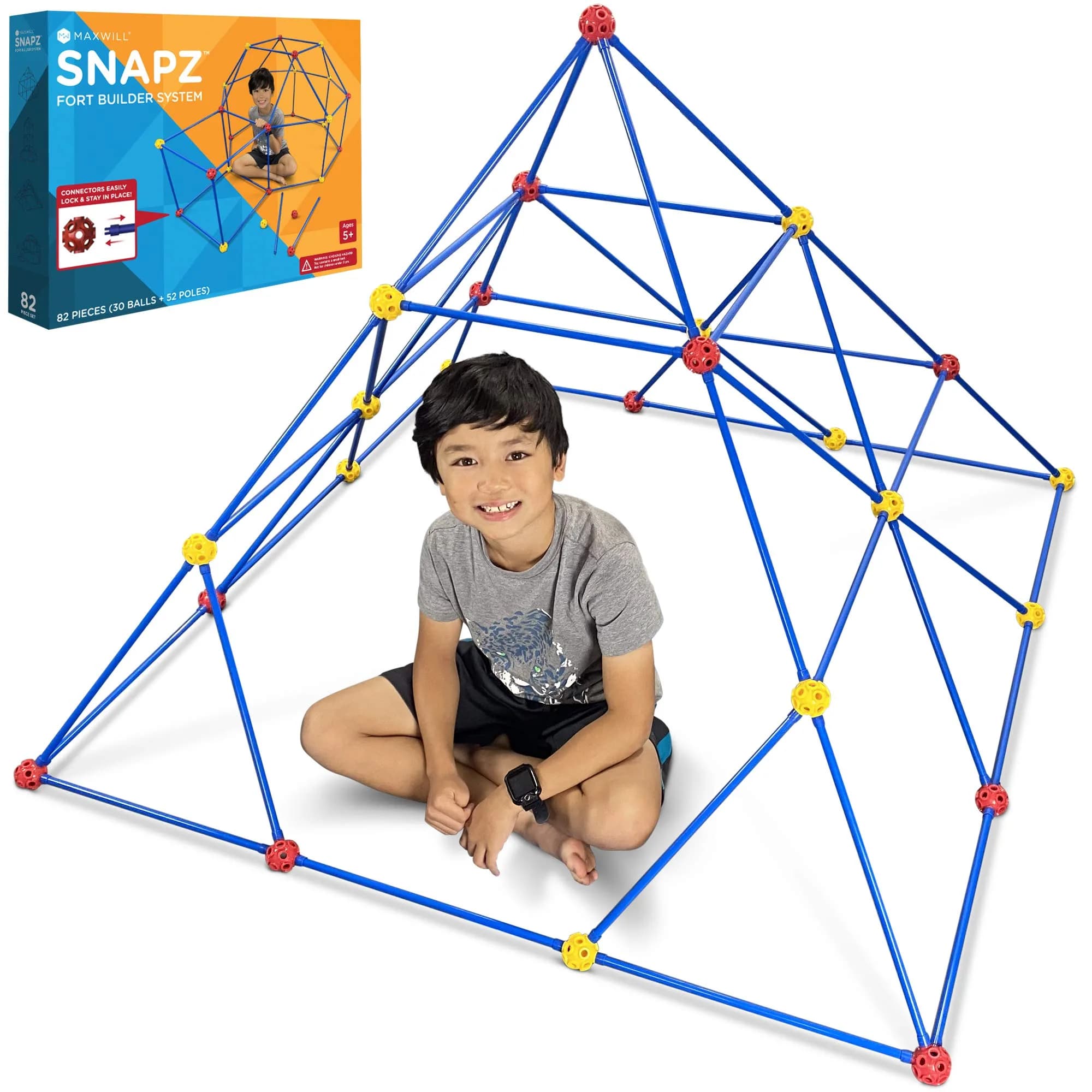 SNAPZ Ultimate Fort Builder Kit for Kids 8-12 | Sturdy Indoor STEM Play Set for Ages 4-8