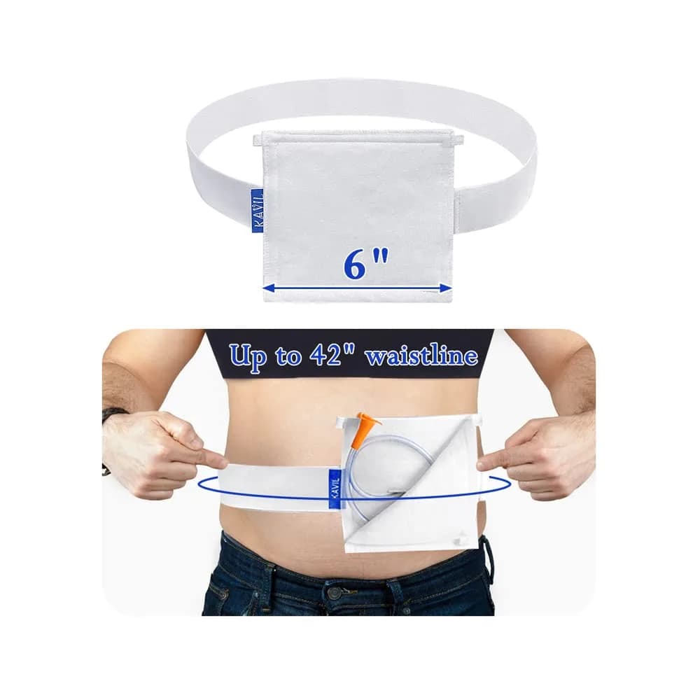 KAVIL Feeding Tube Belt Holder Large Size 6" x 6" | Secure Catheter Support for Adults - main product image