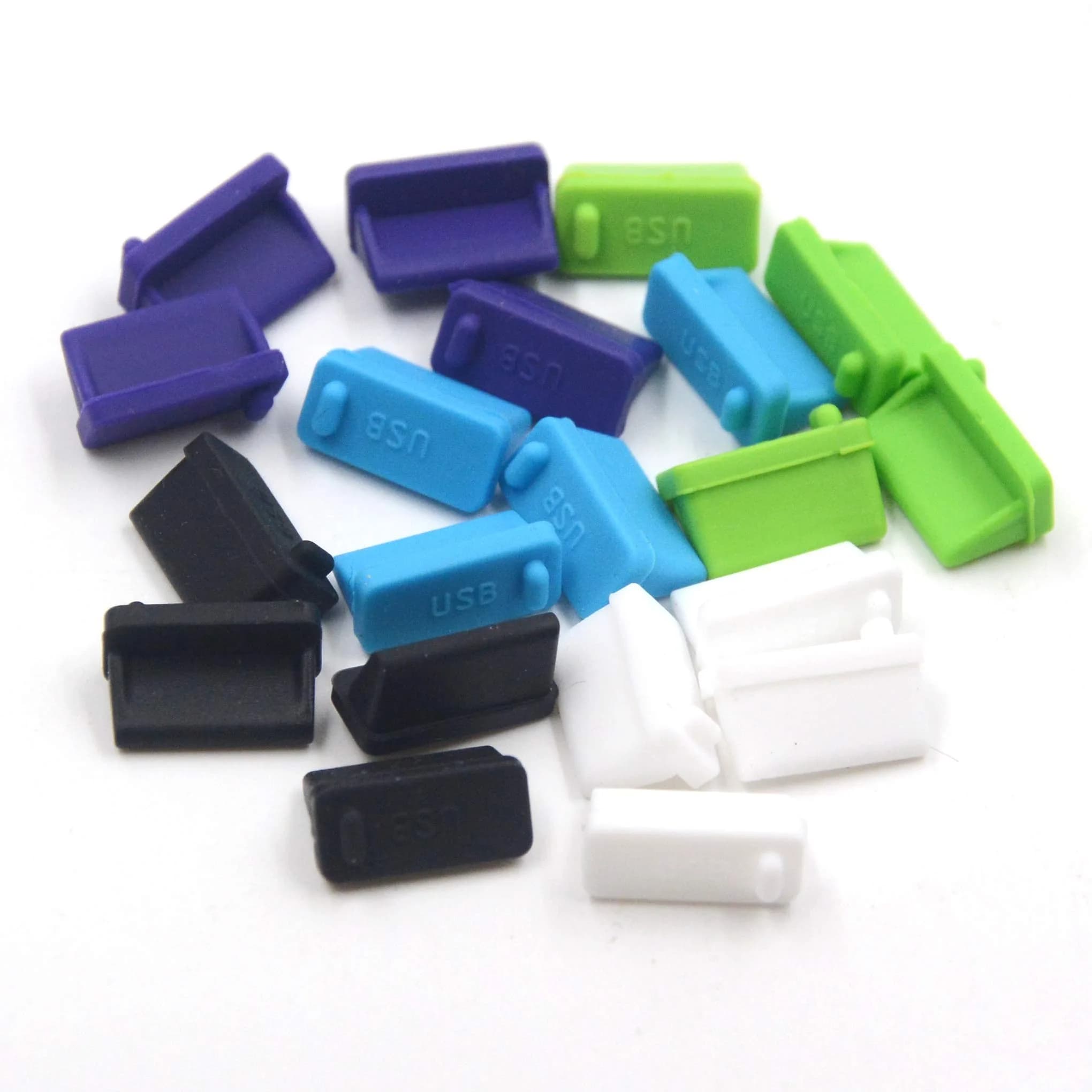 LampVPath 20 Pcs Silicone USB Type A Anti Dust Plugs for Desktop & Laptop | Durable Silicone Cover Caps - main product image