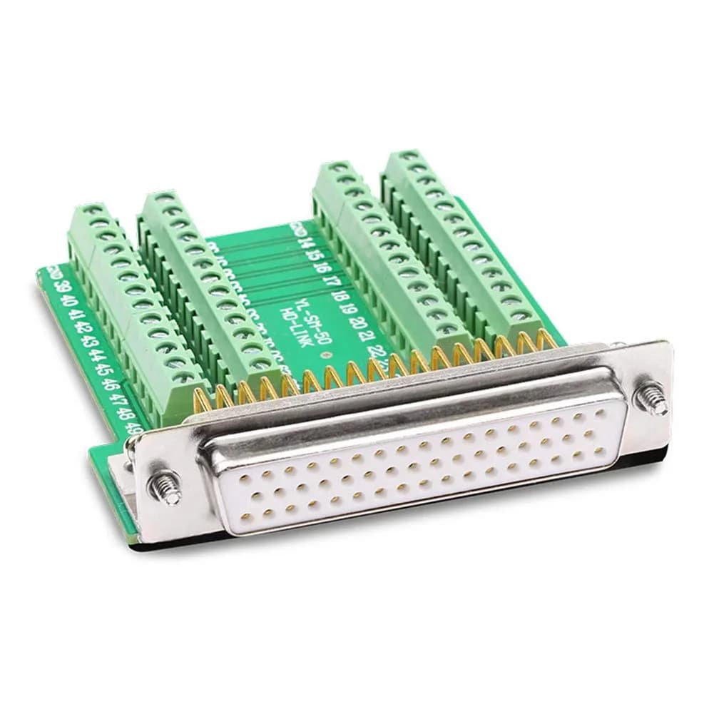 ANMBEST DB50 Female Solderless Serial Port Terminal Adapter with Gold-Plated Copper Solid Needle | 50-Pin Connector for Industrial Instrumentation - main product image