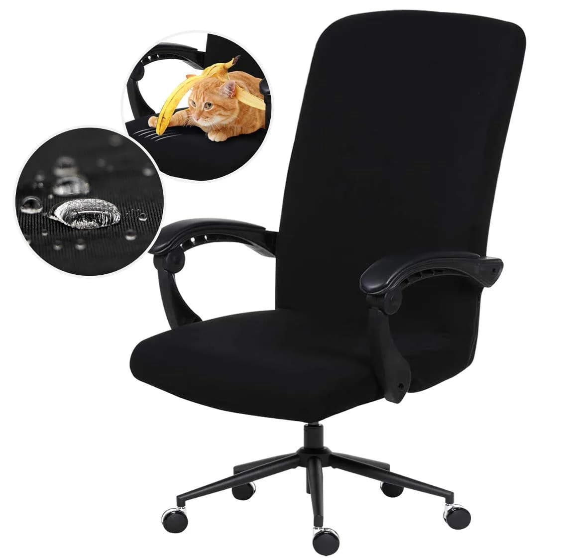DIVA EN CAMINO DEC Water Resistant Office Chair Cover 85% Polyester & 15% Spandex | Universal Washable Slipcover (Large) - main product image