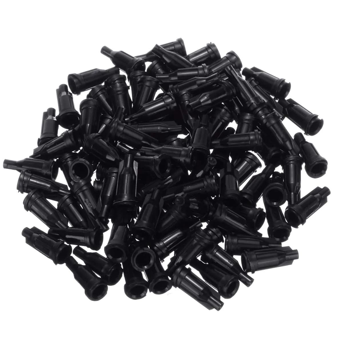 Jyving Syringe Luer Stop Caps 100PCS Black | Sealing Fittings for Lab Use - main product image