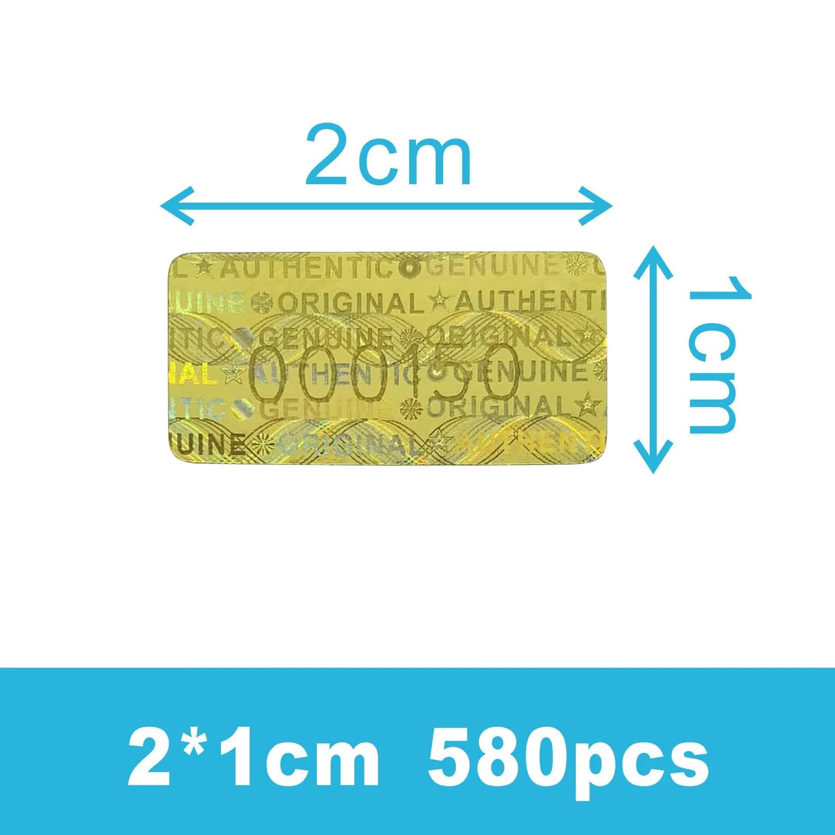 TLK&FBB Gold 580 Pcs Tamper Evident Seal Warranty Void Labels | 2cm x 1cm (0.787" x 0.39") - main product image