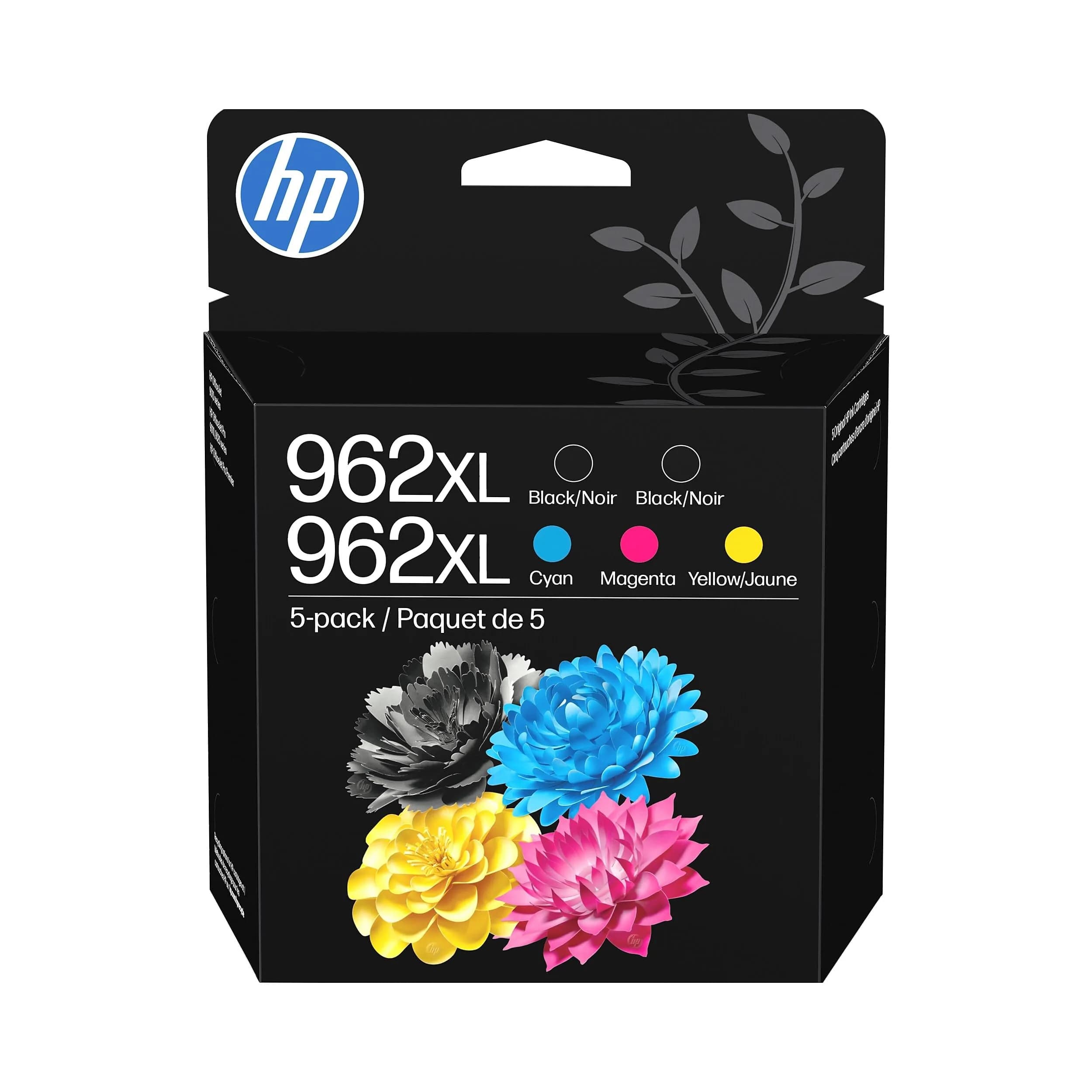 HP Original 962XL Black, Cyan, Magenta, Yellow High-Yield Ink Cartridges (5-Pack) | Fade-Resistant Documents & Brilliant Images - main product image