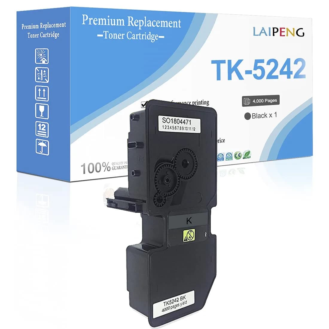 LAIPENG TK5242 Black Toner Cartridge Compatible for P5026cdn Printers | High Yield, 4000 Pages