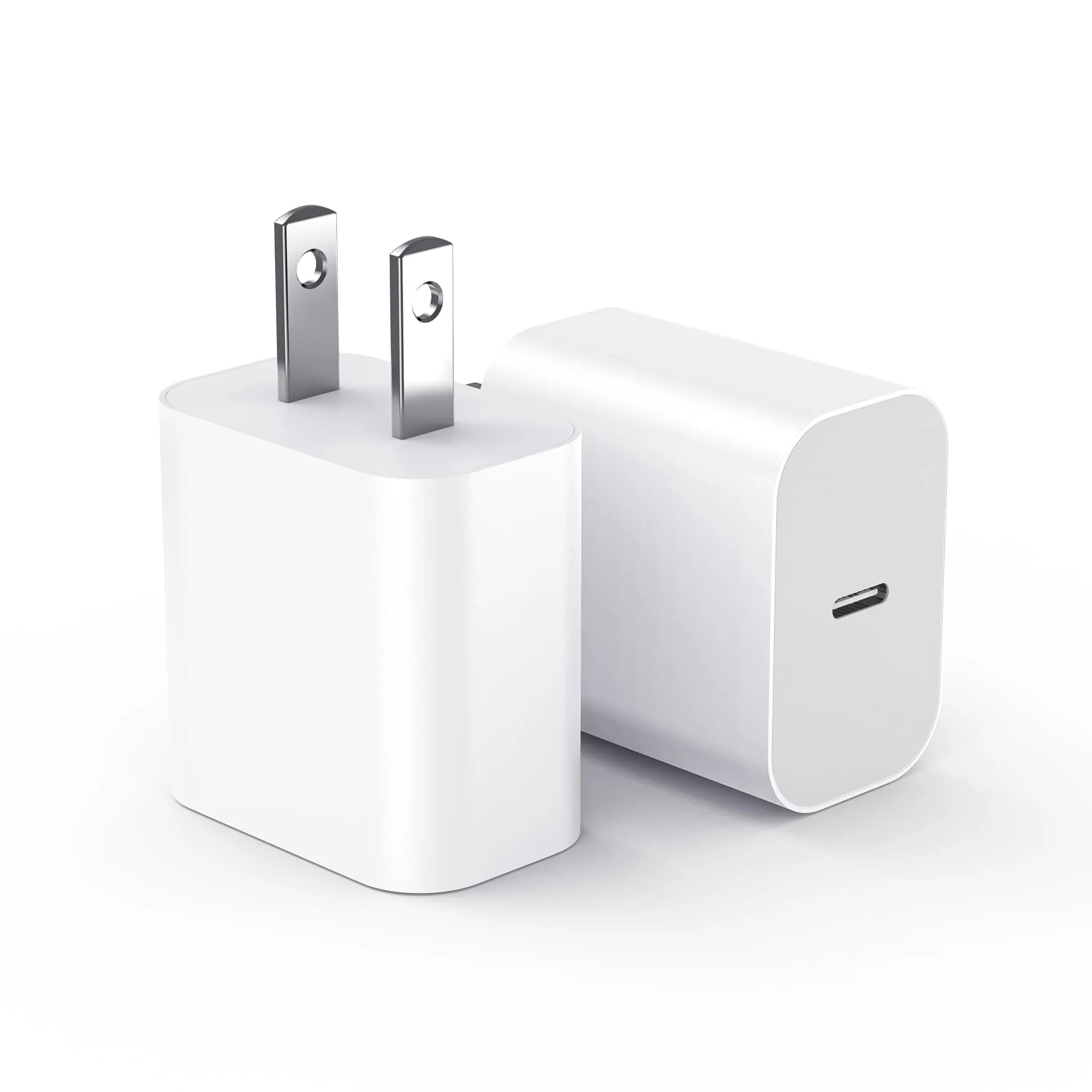 BSTOEM USB-C Charger Block for iPhone 18 & iPad Pro | Fast 20W Power Adapter (2 Pack, White)
