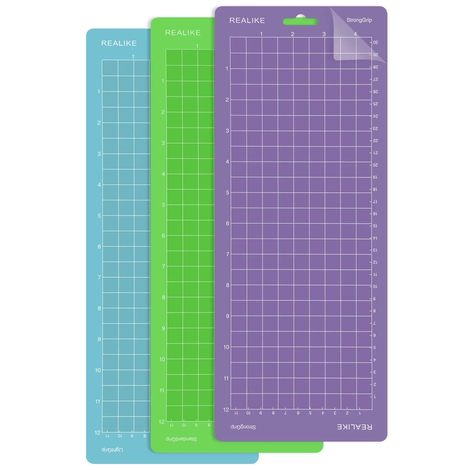 REALIKE Cutting Mat for Cricut Joy 4.5x12 inch (3 Mats) | StandardGrip, LightGrip, StrongGrip Adhesive Craft Mats - main product image