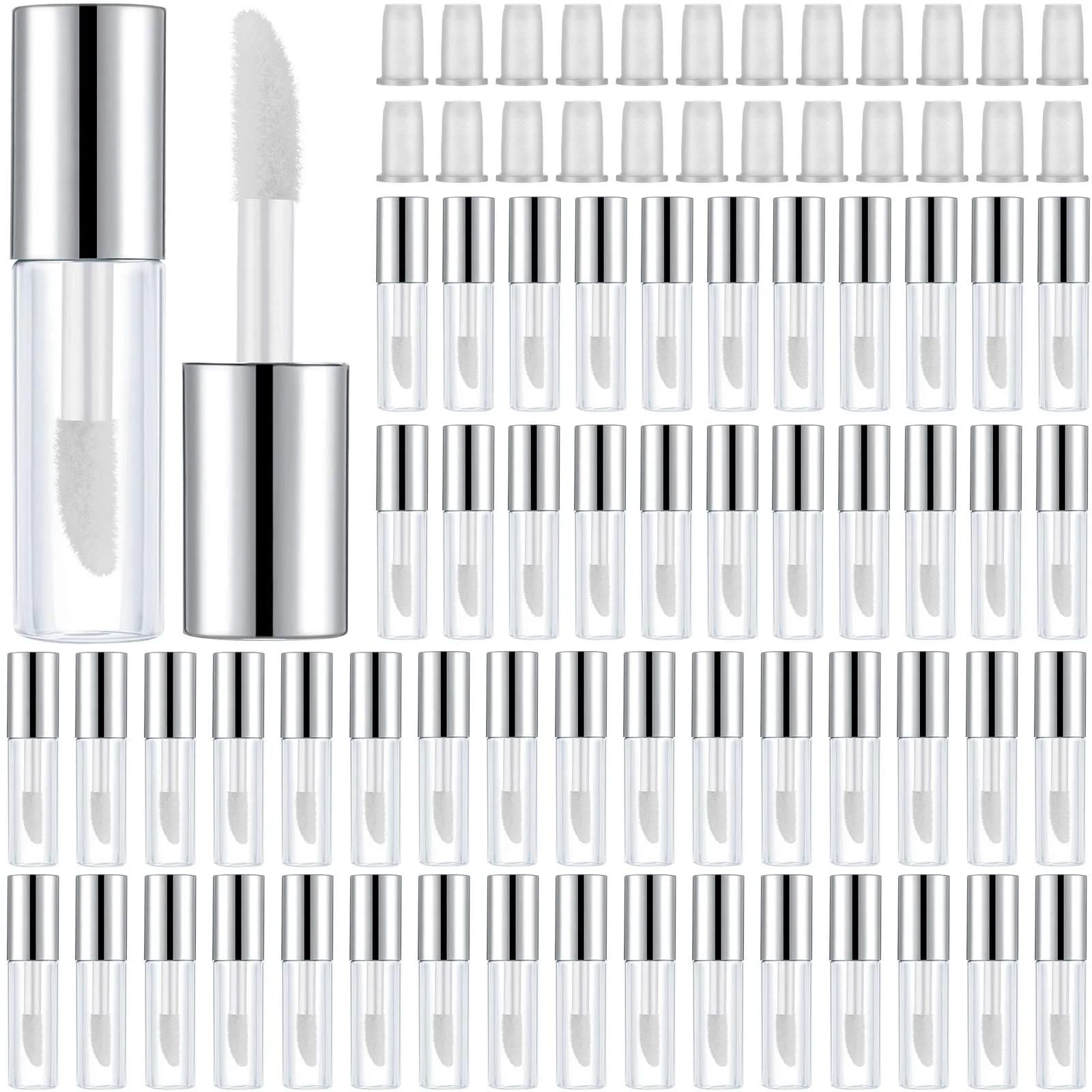 Patelai 100-Piece Clear Mini Lip Gloss Tubes (1.2ml) | Refillable DIY Makeup Containers - main product image