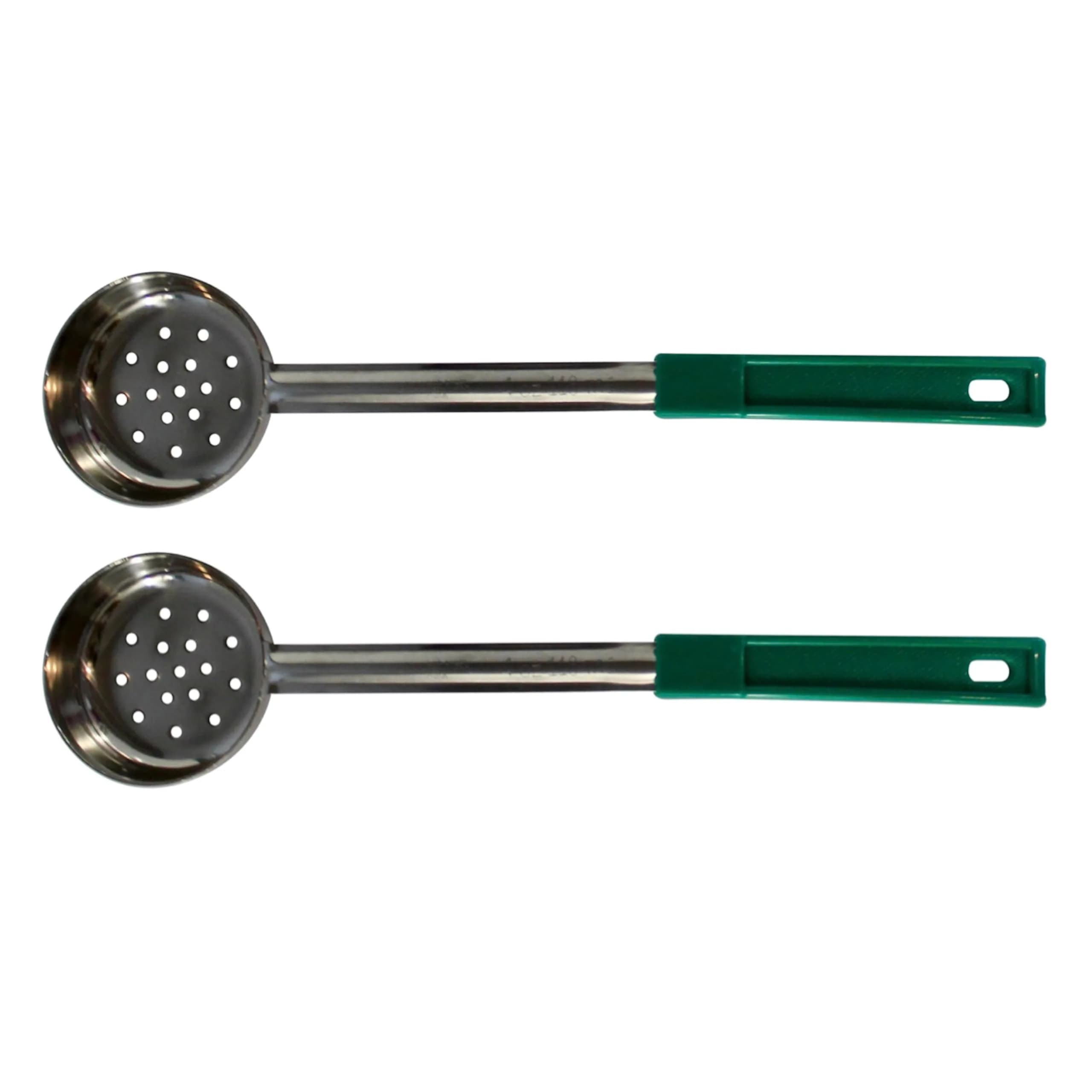 Habanerofire 4 oz Slotted Stainless Steel Portion Control Ladle Spoodle - Pack of 2 | Commercial Grade for Draining & Serving Pasta, Veggies