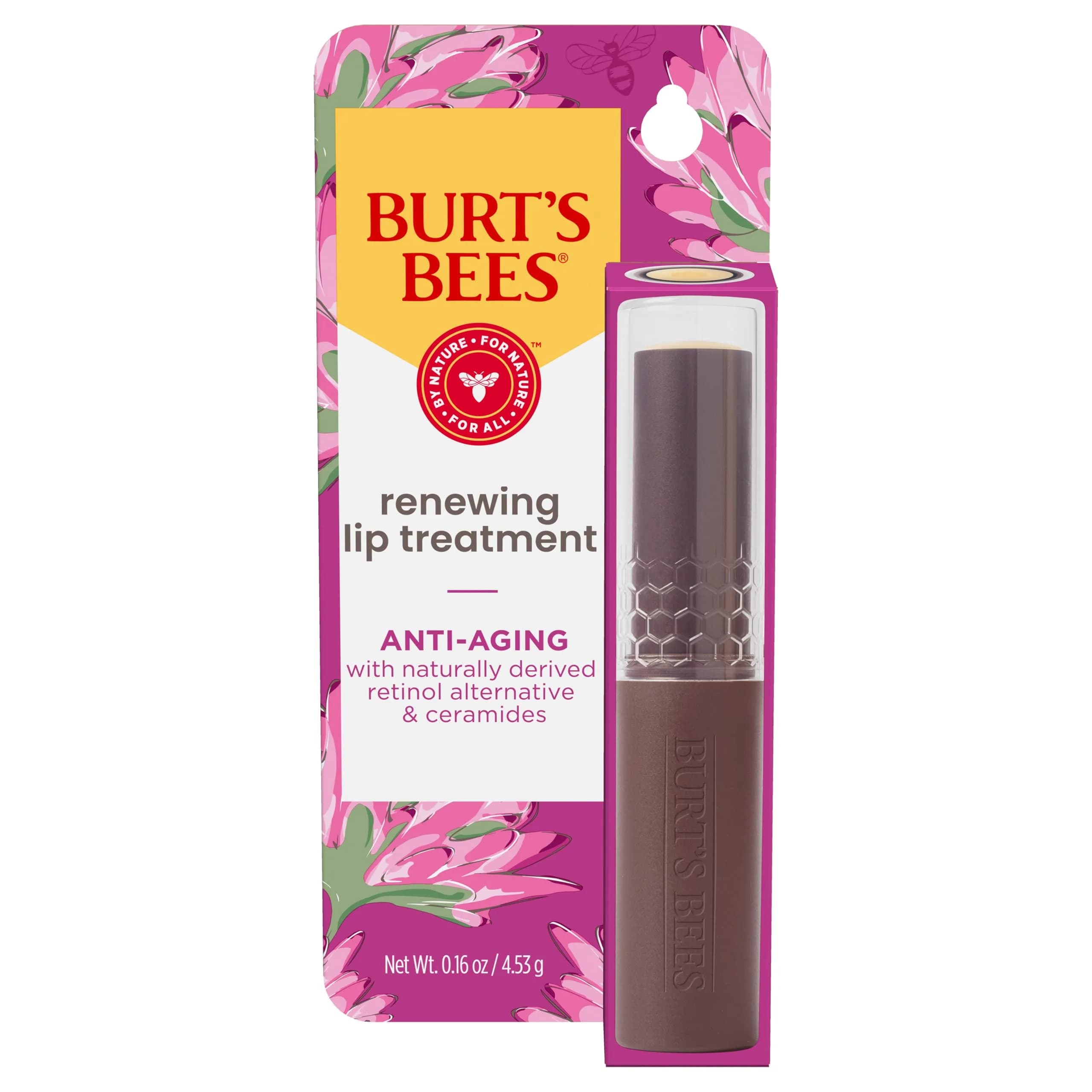 Burt's Bees Renewing Lip Treatment 0.16 oz (4.54 g) | Natural Retinol Alternative & Ceramides for Hydrated Lips - main product image