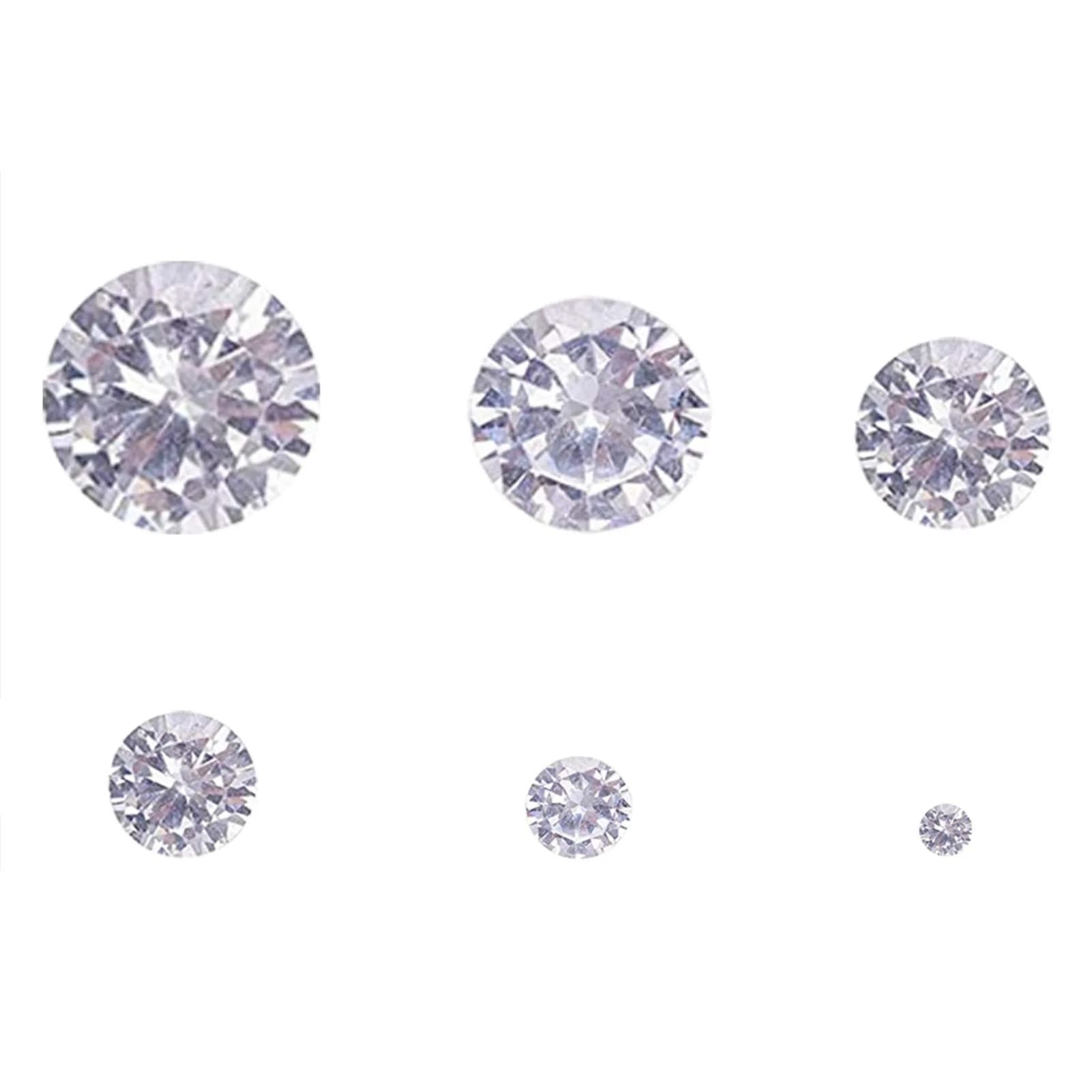 Jaydis Clear Cubic Zirconia Stones 60pcs (1-6mm) | Faceted Rhinestones for Jewelry Making - main product image