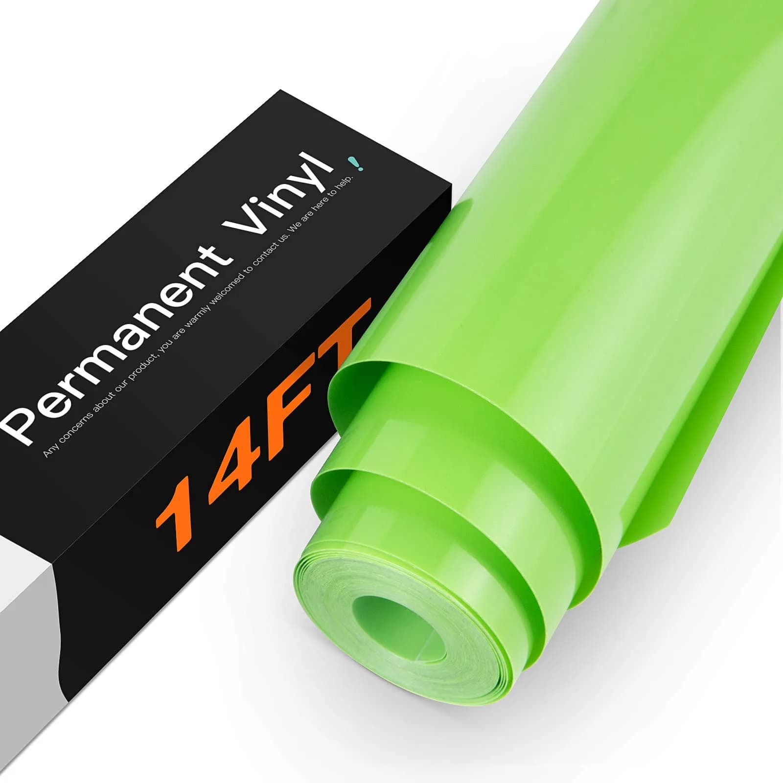 HTVRONT Glossy Apple Green Permanent Vinyl Roll 3.65m (12" x 14FT) | Waterproof & Easy Cut for Cricut - main product image