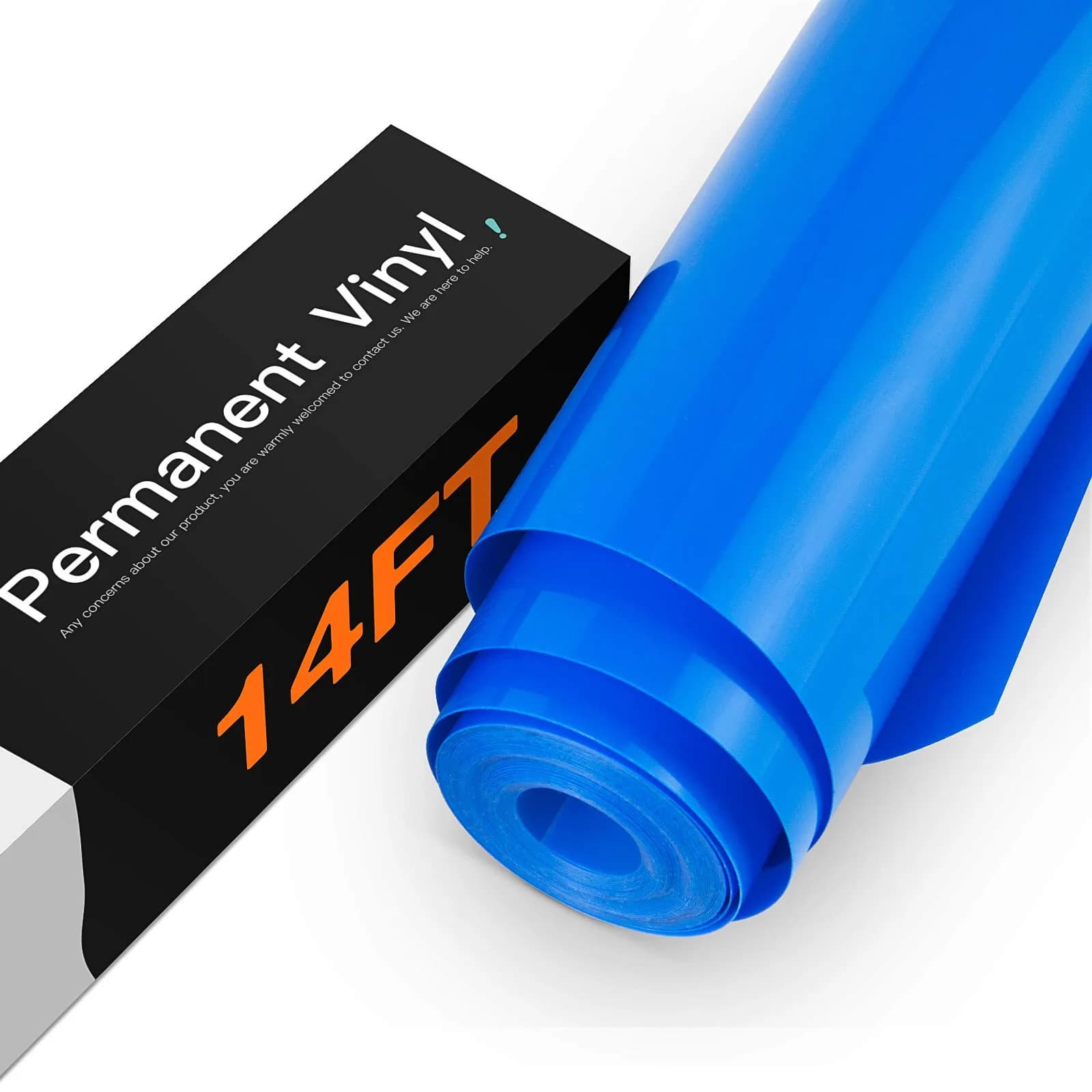 HTVRONT Glossy Blue Permanent Vinyl Roll 3.65m (12" x 14FT) | Waterproof & Easy Cut for Crafts - main product image