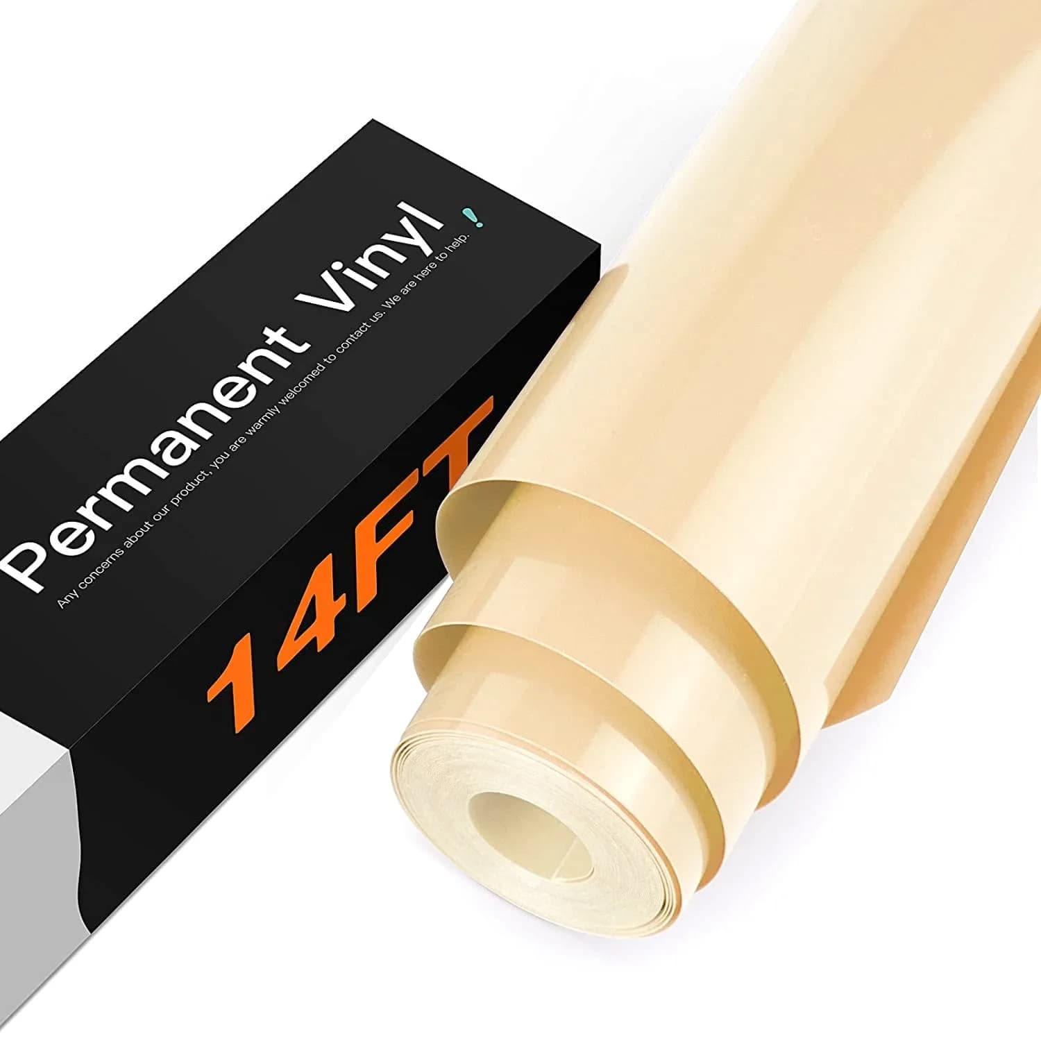 HTVRONT Glossy Beige Permanent Vinyl Roll 30cm x 4.2m (12" x 14FT) | Waterproof & Easy Weed for Cricut & Silhouette - main product image
