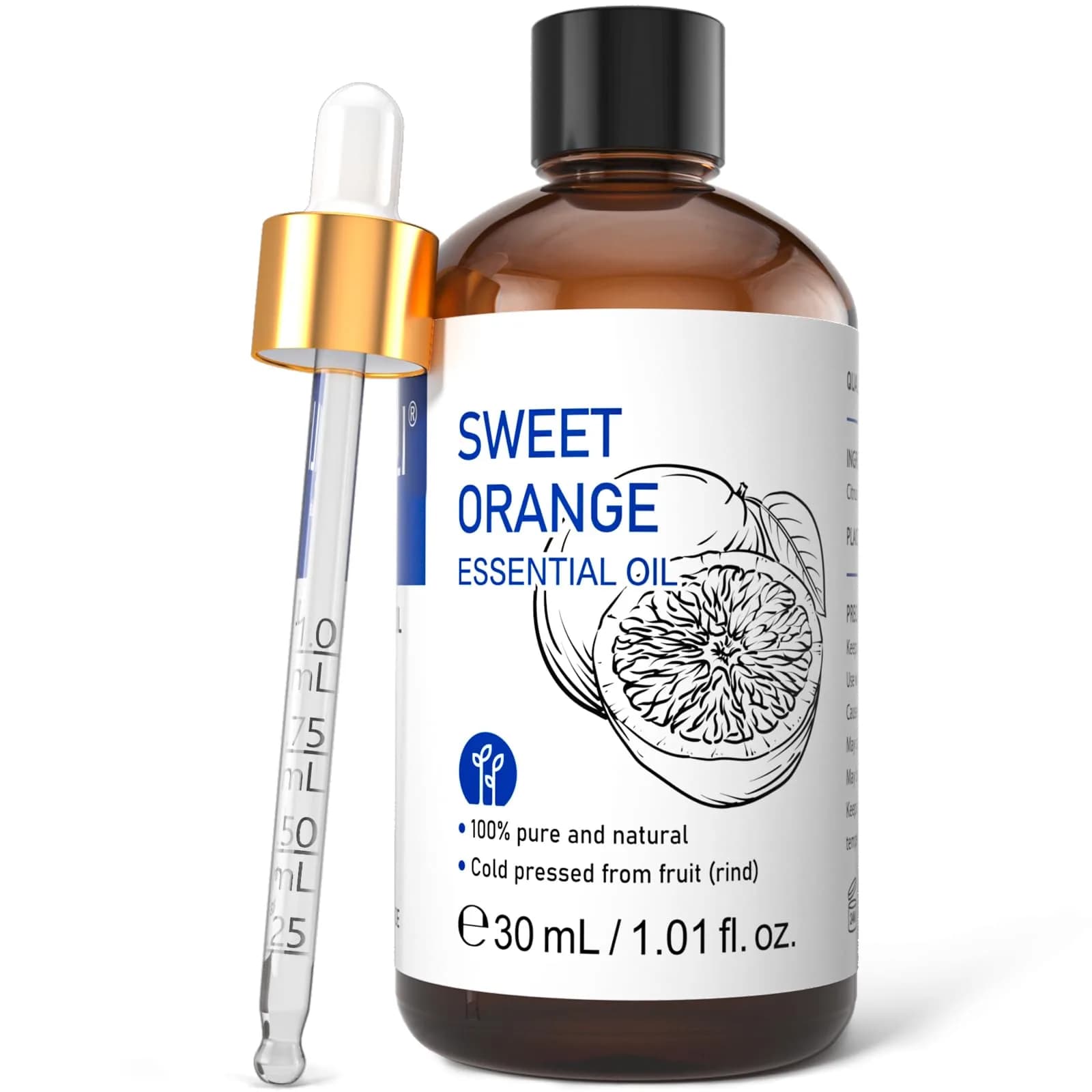 HIQILI Sweet Orange Essential Oil 30mL (1 fl oz) | Pure & Natural Aromatherapy Grade - main product image