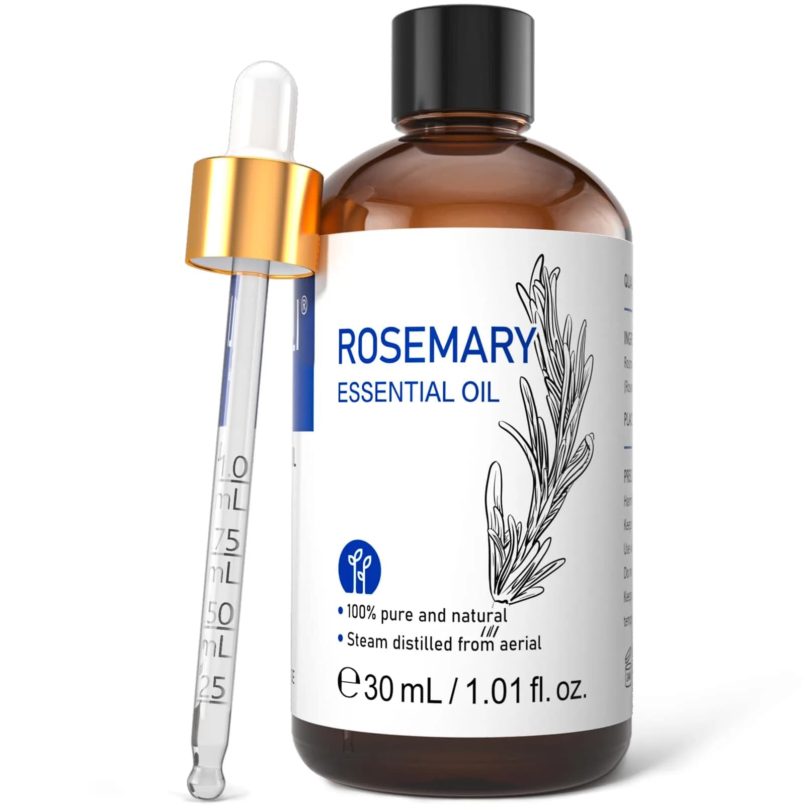 HIQILI Rosemary Essential Oil, 30ml (1 Fl Oz) | Pure Natural for Hair Growth & Scalp Care - main product image