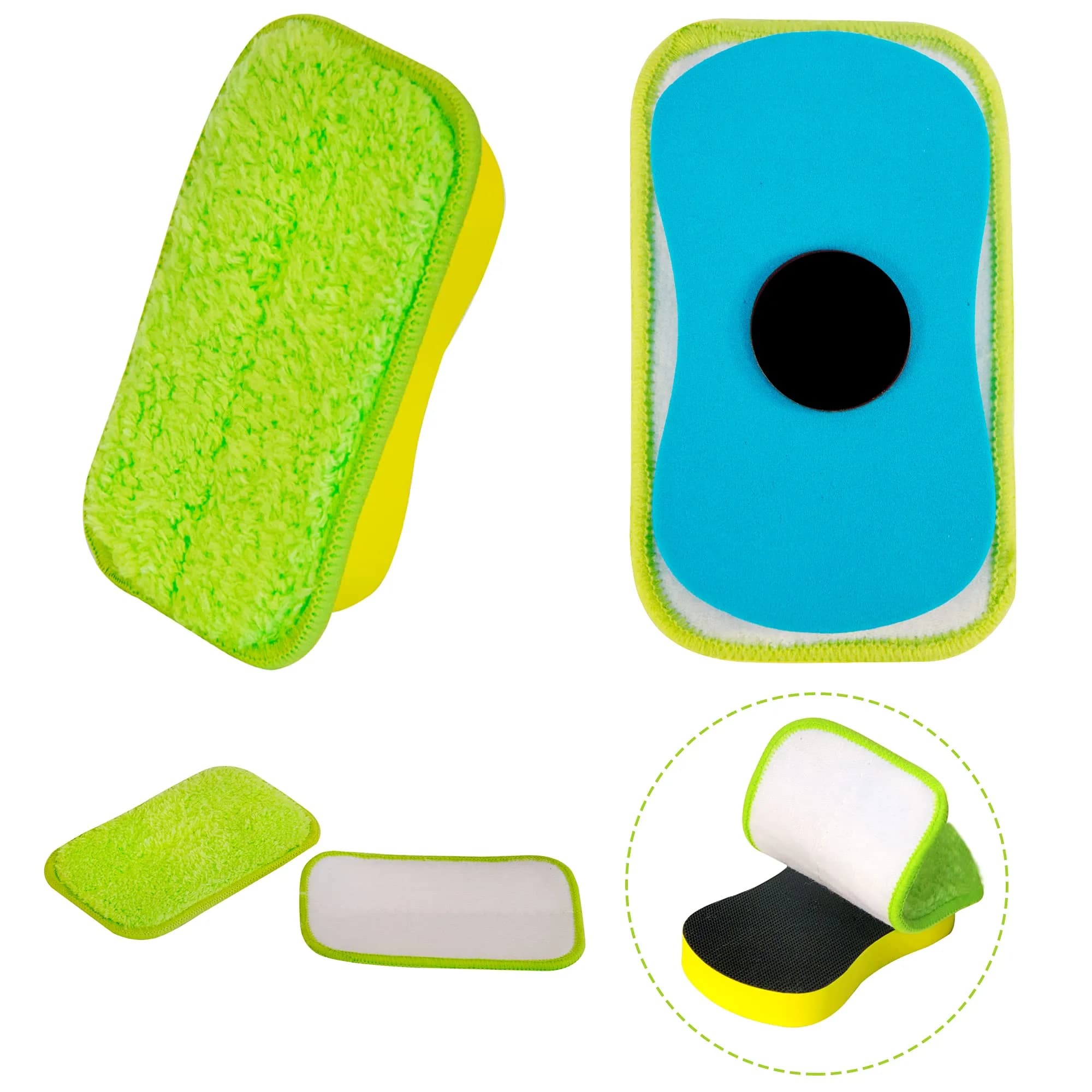 OSOPOLA 2 Pack Chalkboard Eraser + 2 Microfiber Cloths | Washable Microfiber Cleaning Tool - main product image