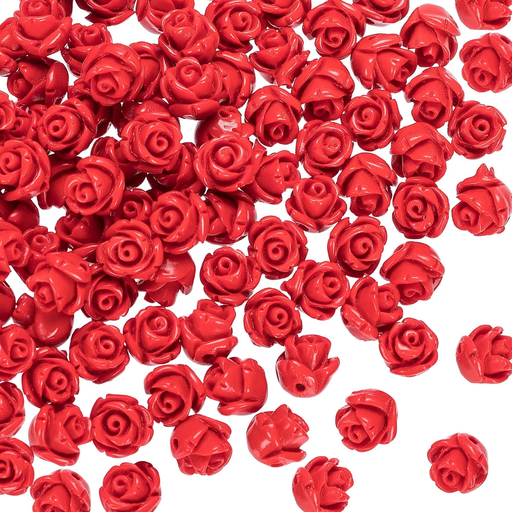OIIKI Cinnabar Carved Rose Beads 8mm (100PCS) | Authentic USA Import for Jewelry Making - main product image