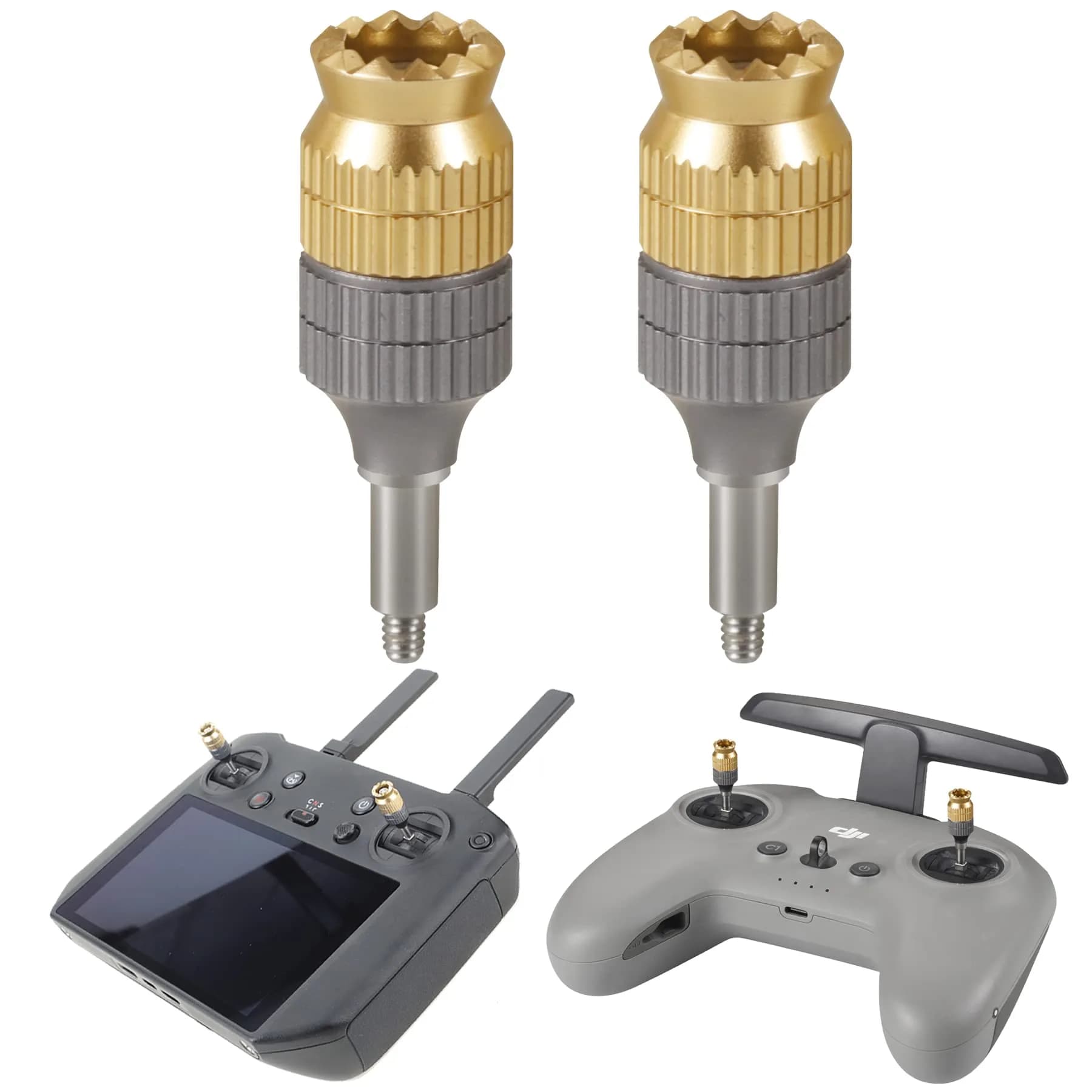 Hanatora Metal Extension Joystick Sticks for DJI FPV Remote Controller 3 2, RC Pro, Avata 2, Neo — Adjustable 28-35mm - main product image