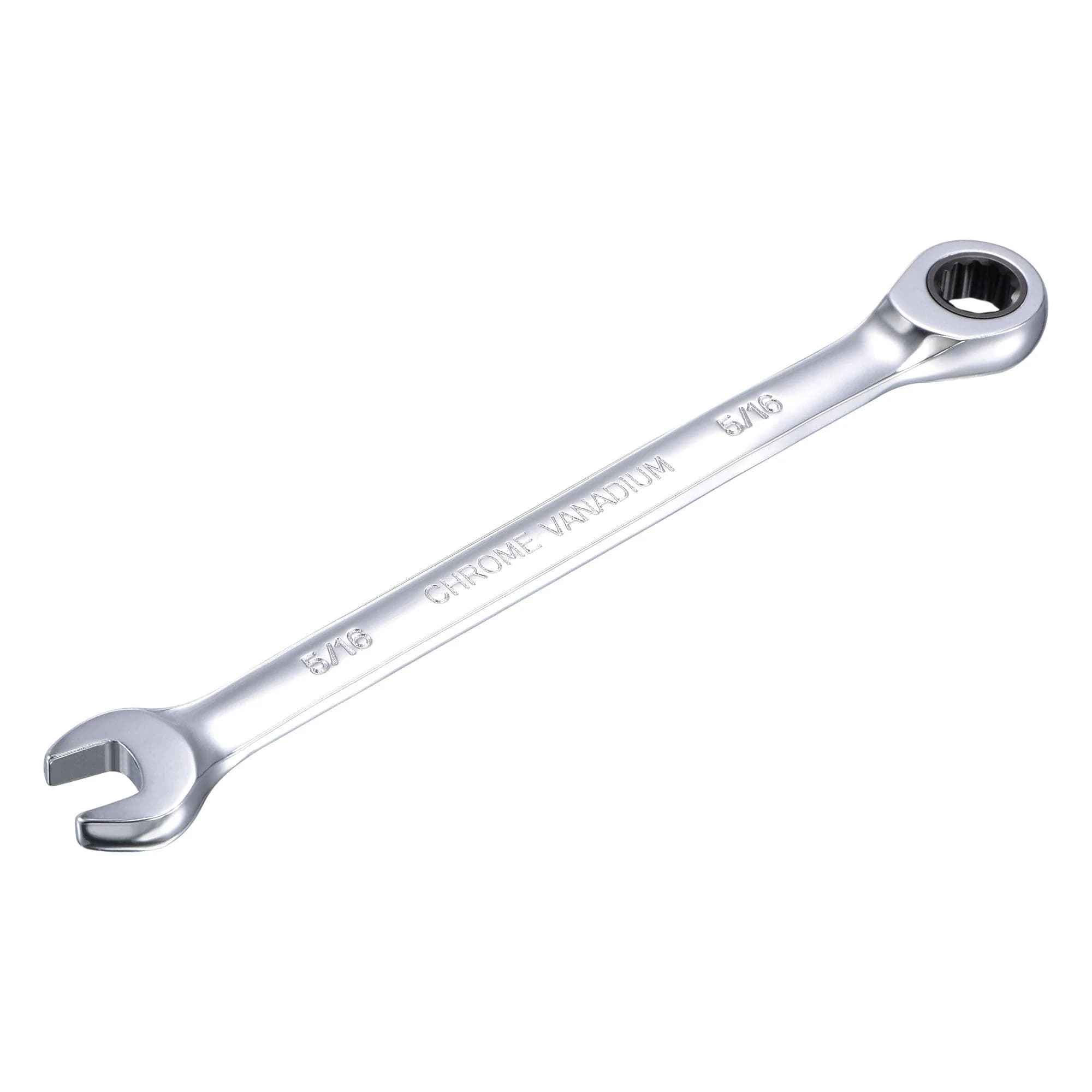 uxcell 5/16 Inch Ratcheting Combination Wrench SAE 72 Teeth 12 Point Ratchet Box Ended Spanner Tools, Cr-V | Durable, Precise & Rust-Resistant