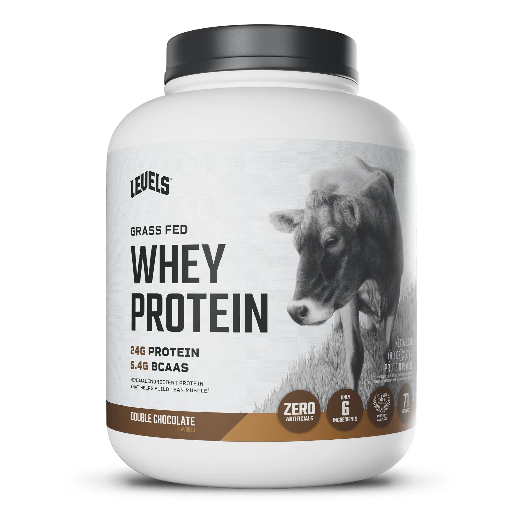 Levels Nutrition Double Chocolate Grass Fed Whey Protein Powder | 24G Protein, 5LB - main product image