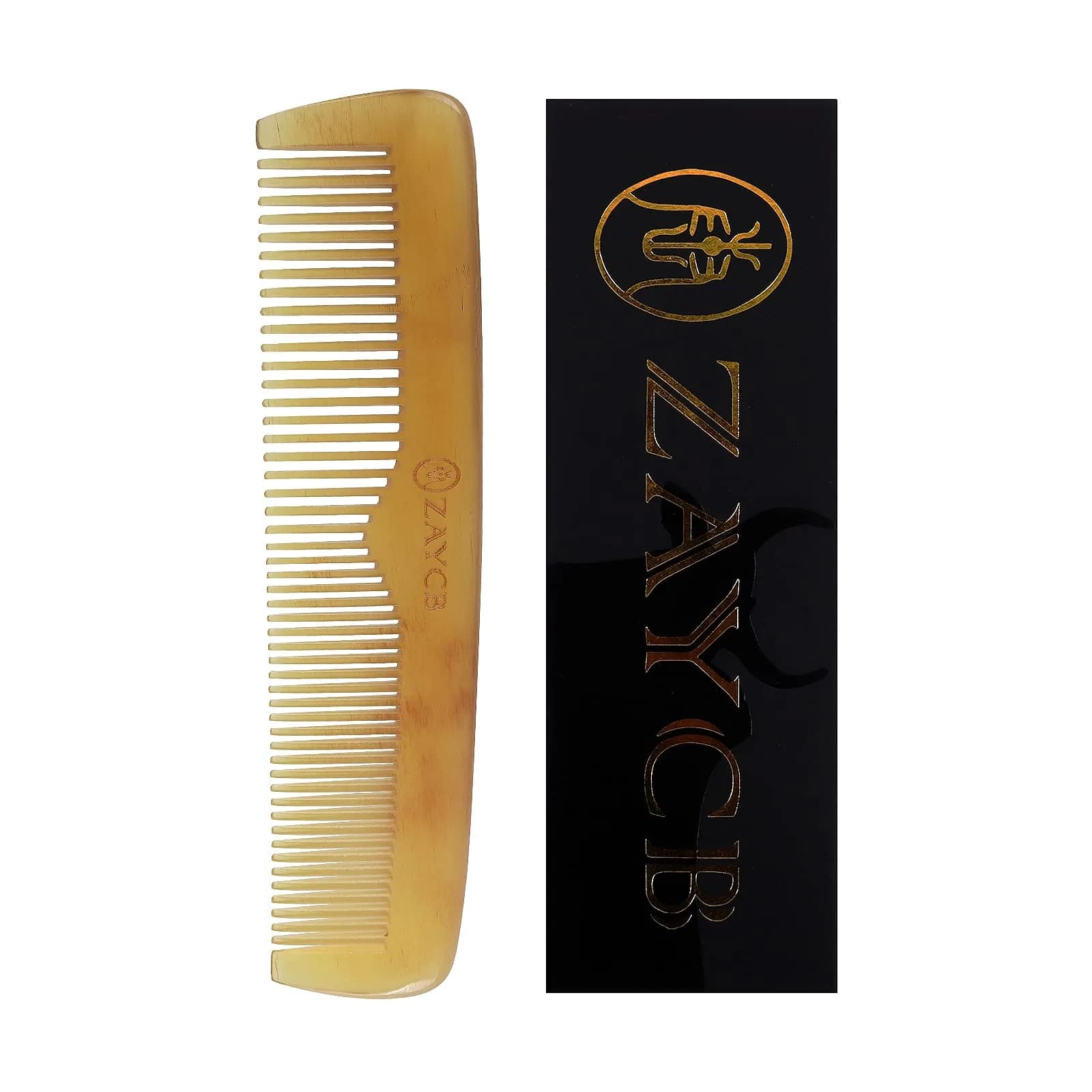 ANFEI Buffalo Horn Fine Tooth Comb - Anti-Static Hair Comb for All Hair Types (Men, Women, Kids) | Detangler & Styling Tool - main product image