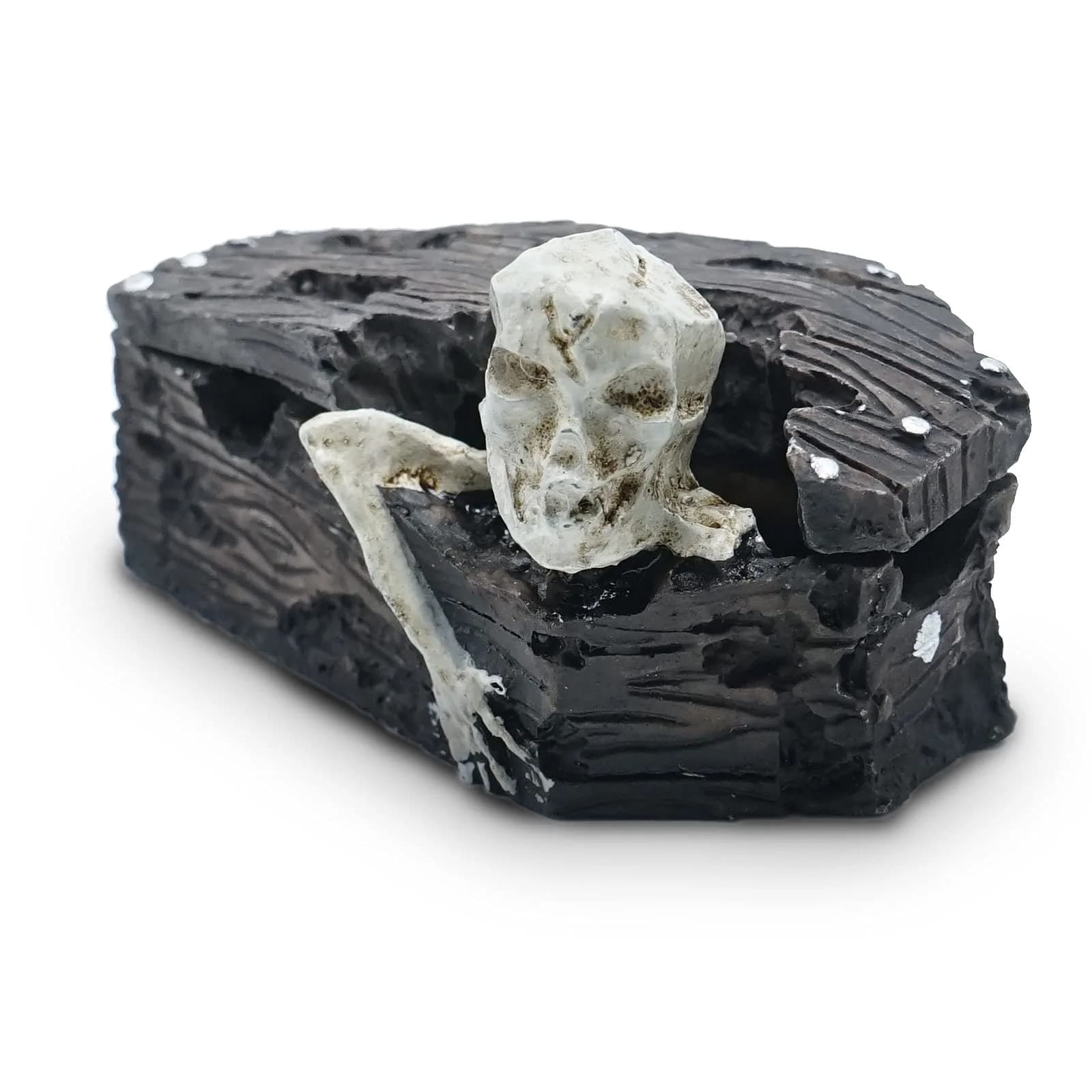 Kocris Casa Skull Coffin Aquarium Decoration 8.9cm (3.5") | Resin Cave House for Fish, Reptiles, and Terrariums - main product image