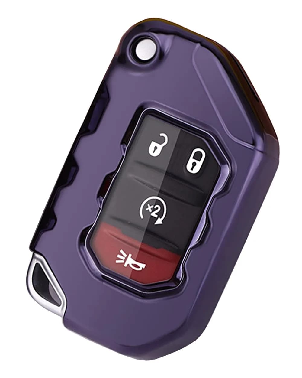 Horande Soft TPU Protector Key Fob Cover Case fit for Jeep Gladiator & Wrangler | Purple