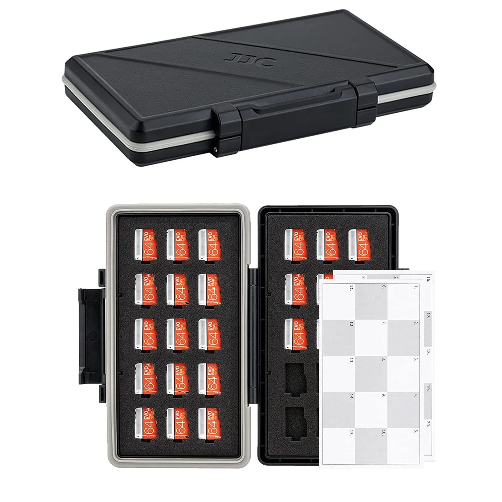 JJC 30 Slots Micro SD Card Case with Index Label | Water Resistant & Shockproof Organizer - main product image