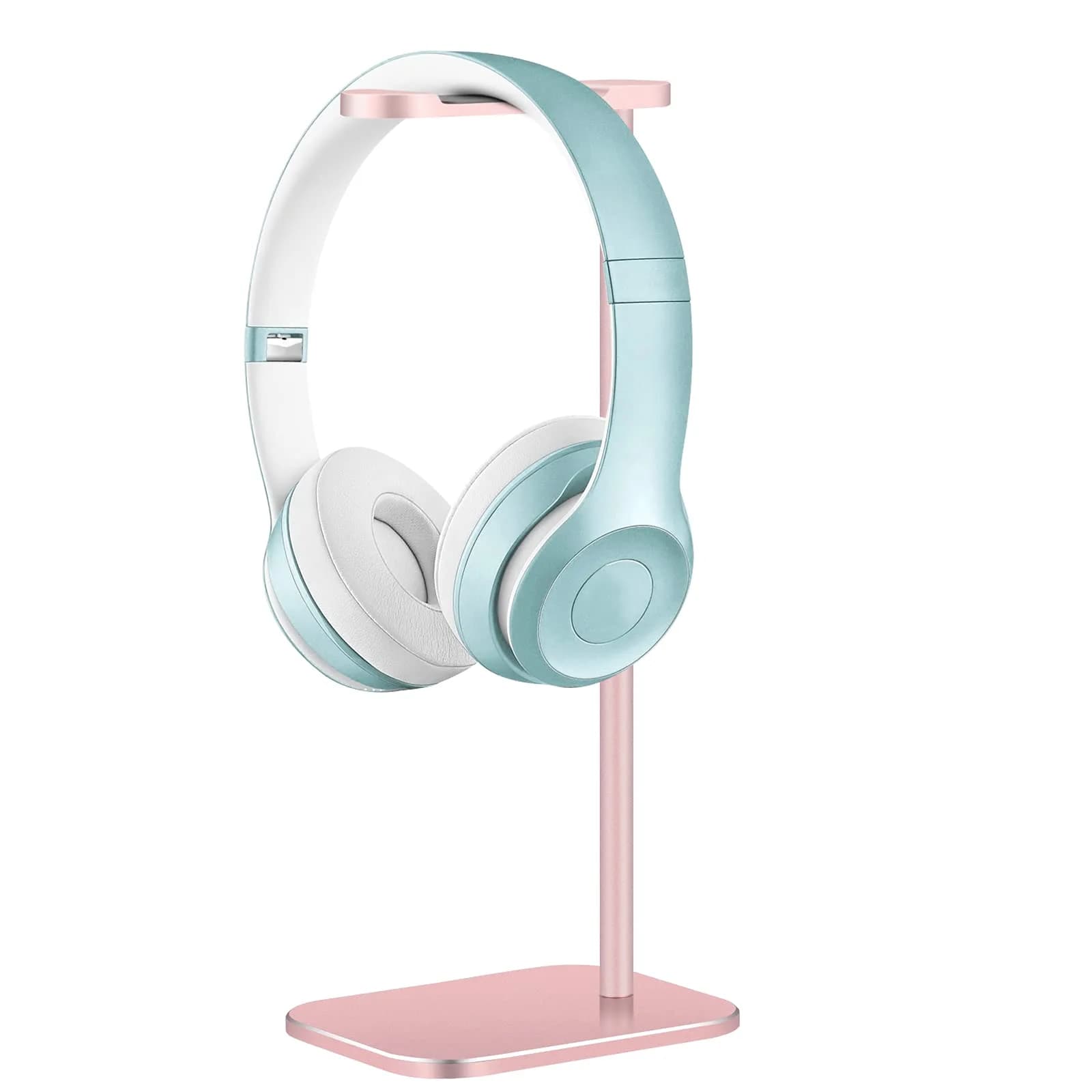 SHUOSUO Aluminum Headphone Stand with Solid Metal Base, Rose Gold | Desk Organizer for Most Headphones - main product image