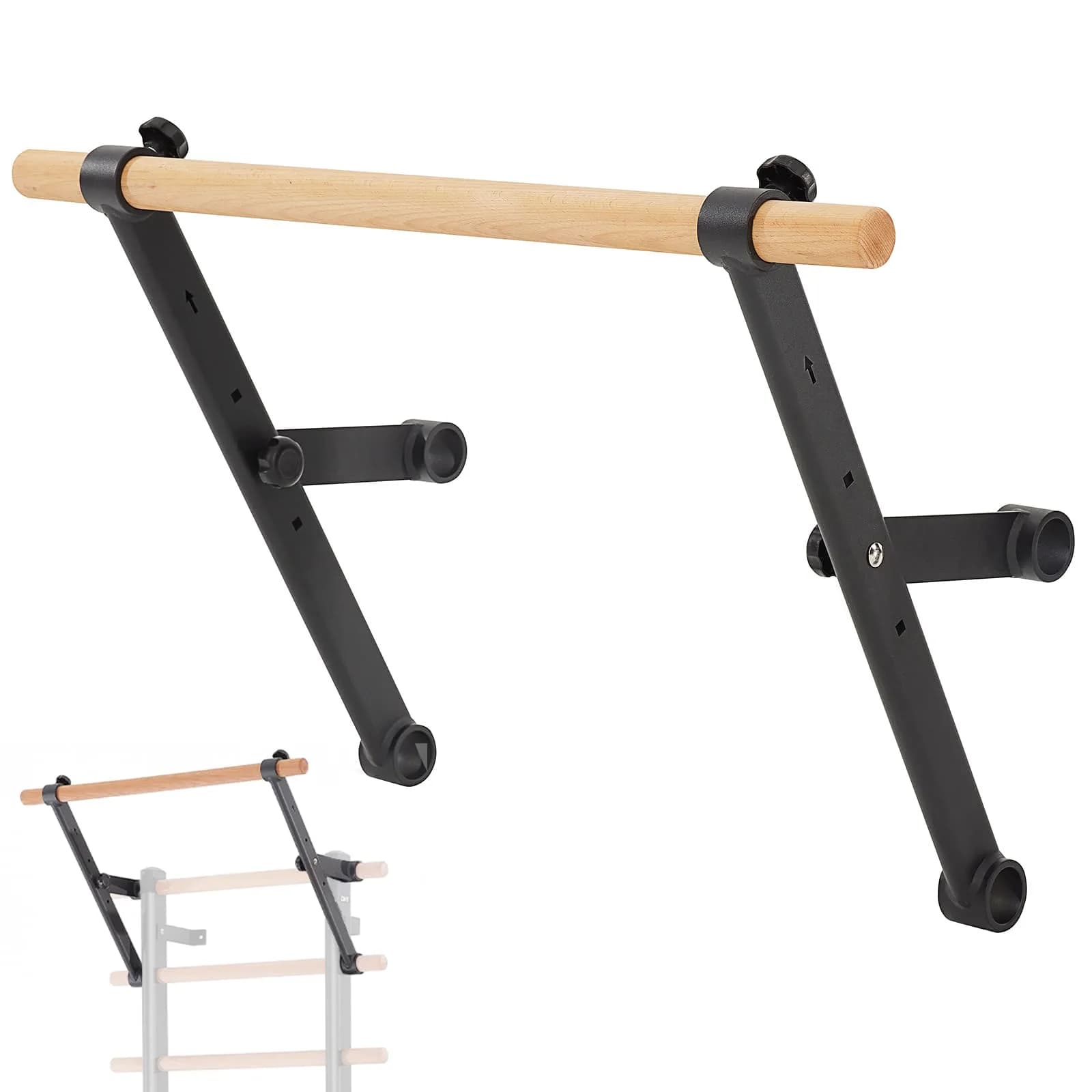 DHT DYNAMIC HEALTH TECH Pull-Up Bar Wall Mounted | Home Office Fitness Accessory - main product image