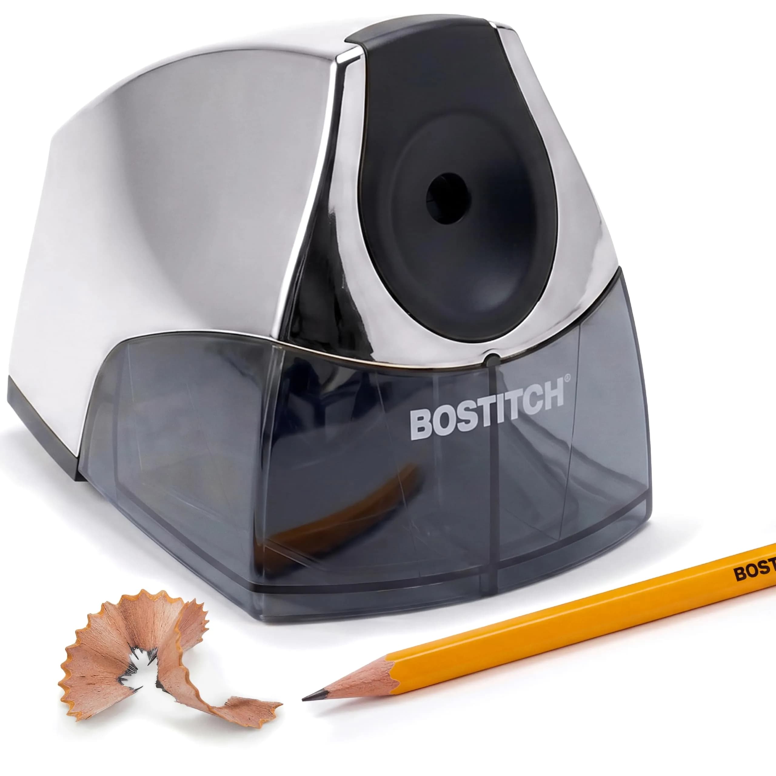 Bostitch Office Electric Pencil Sharpener Heavy-Duty Stall-Free Motor Chrome | Classroom & Desk Use - main product image