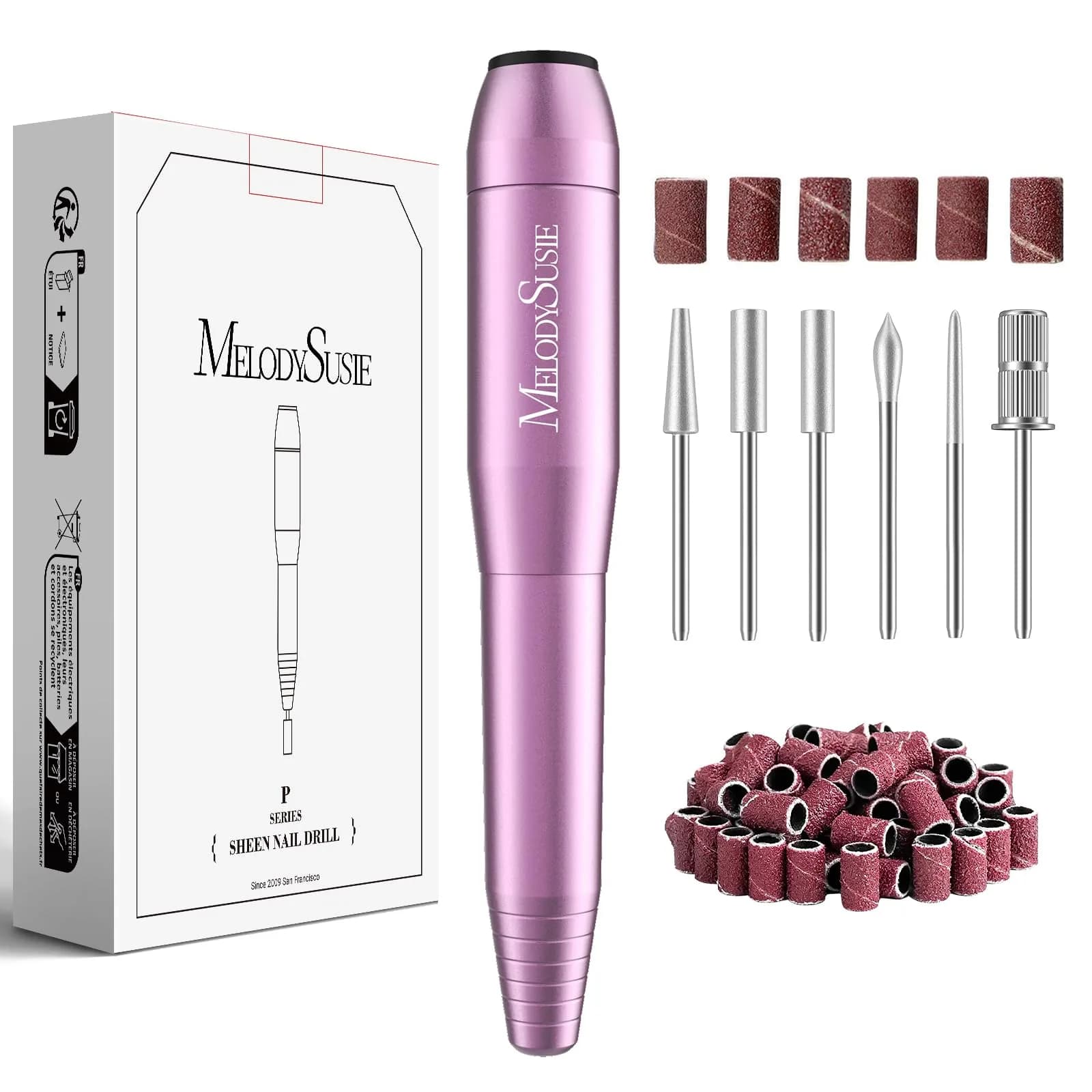 MelodySusie USB Nail Drill PC120I Purple | 20,000 RPM Portable Electric Nail File for Gentle Nail Prep - main product image