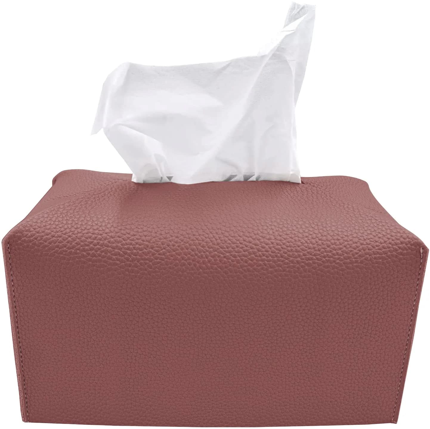 Carrotez Modern PU Leather Square Tissue Box Cover 13cm (5"X5"X5") | Stylish Organizer for Home & Office