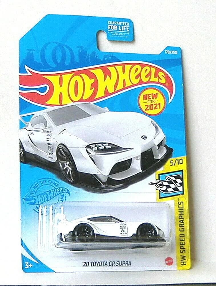 Hot Wheels DieCast 2020 Toyota GR Supra HW Speed Graphics 2 in (L) x 2 in (W) x 0.5 in (H) | Collector's Diecast Model