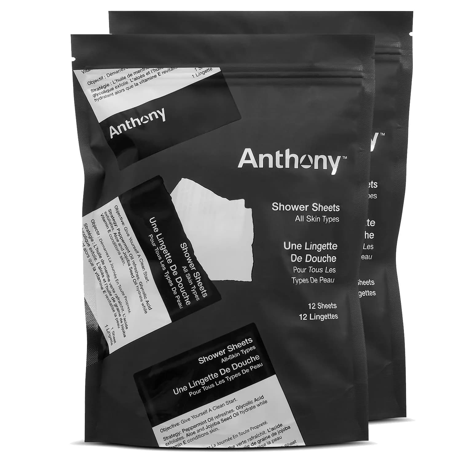 Anthony Body Wipes Skin Cleaning Wipe 24 Count | No-Rinse Body Wipes for Travel & Outdoors