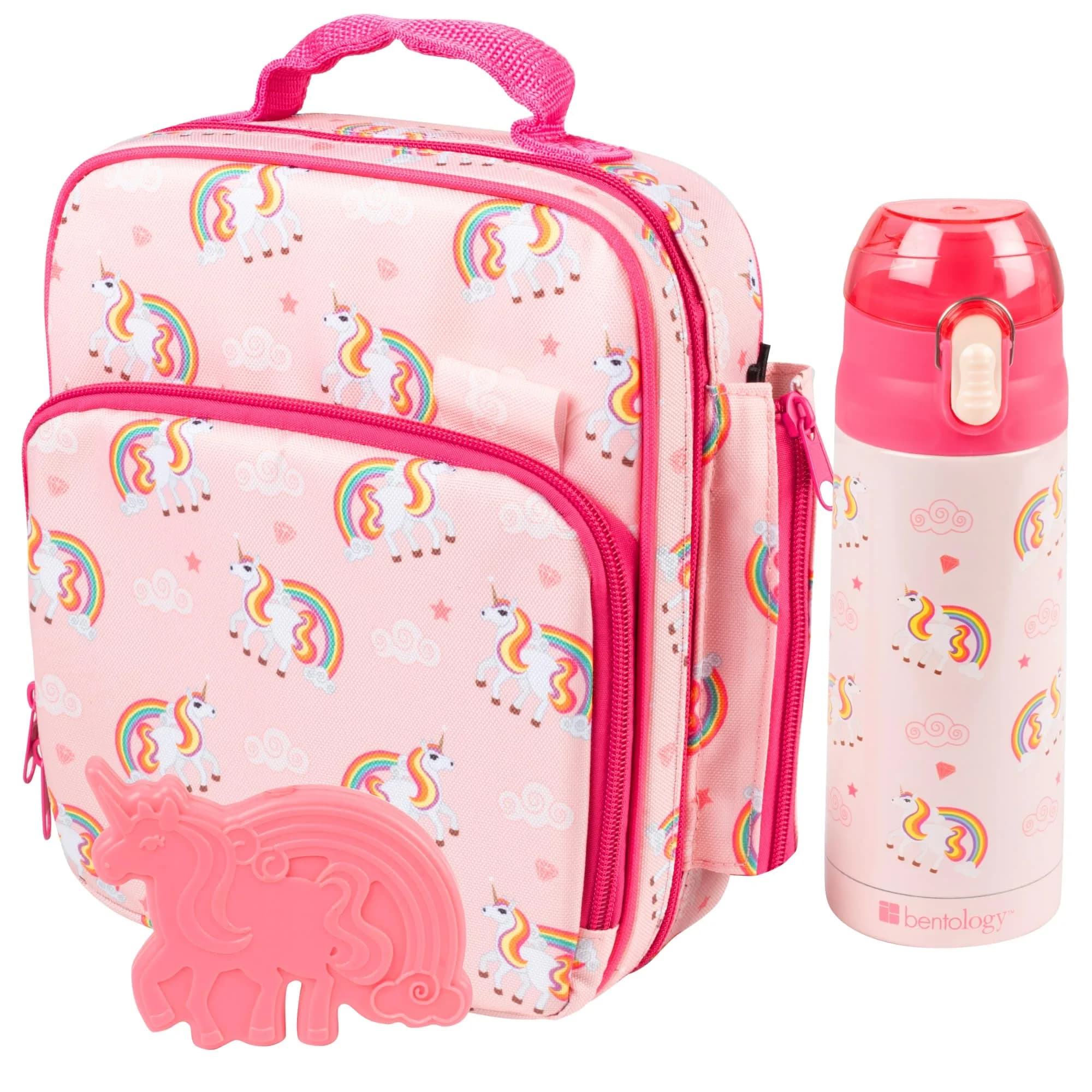 Bentology Unicorn Insulated Lunch Bag Set with Water Bottle & Ice Pack | Kids School Tote 25cm (10 in) - main product image