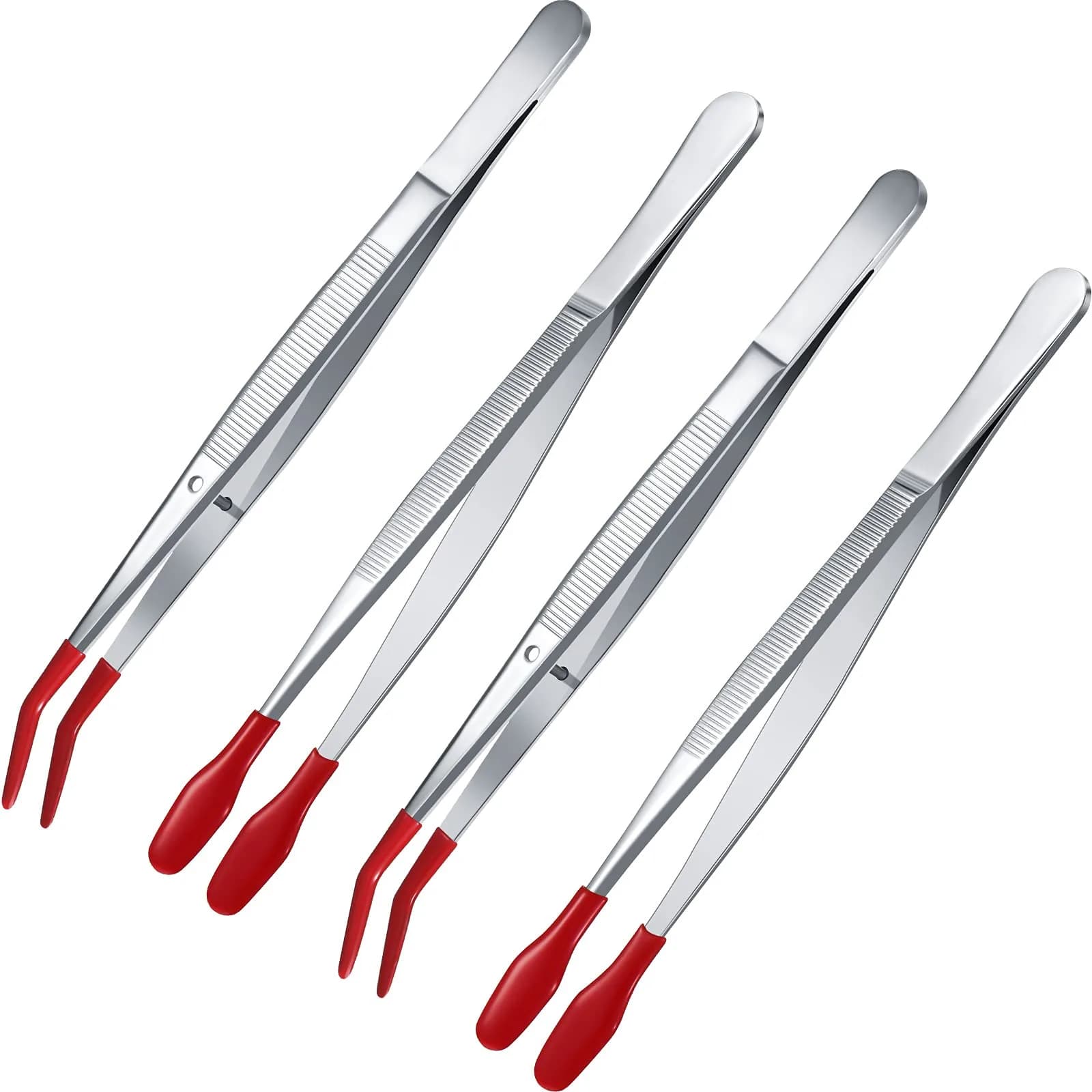 Honoson Rubber Tipped Tweezers PVC Silicone Tip 12cm & 15cm | Non-Slip, Safe for Jewelry & Lab Use - main product image