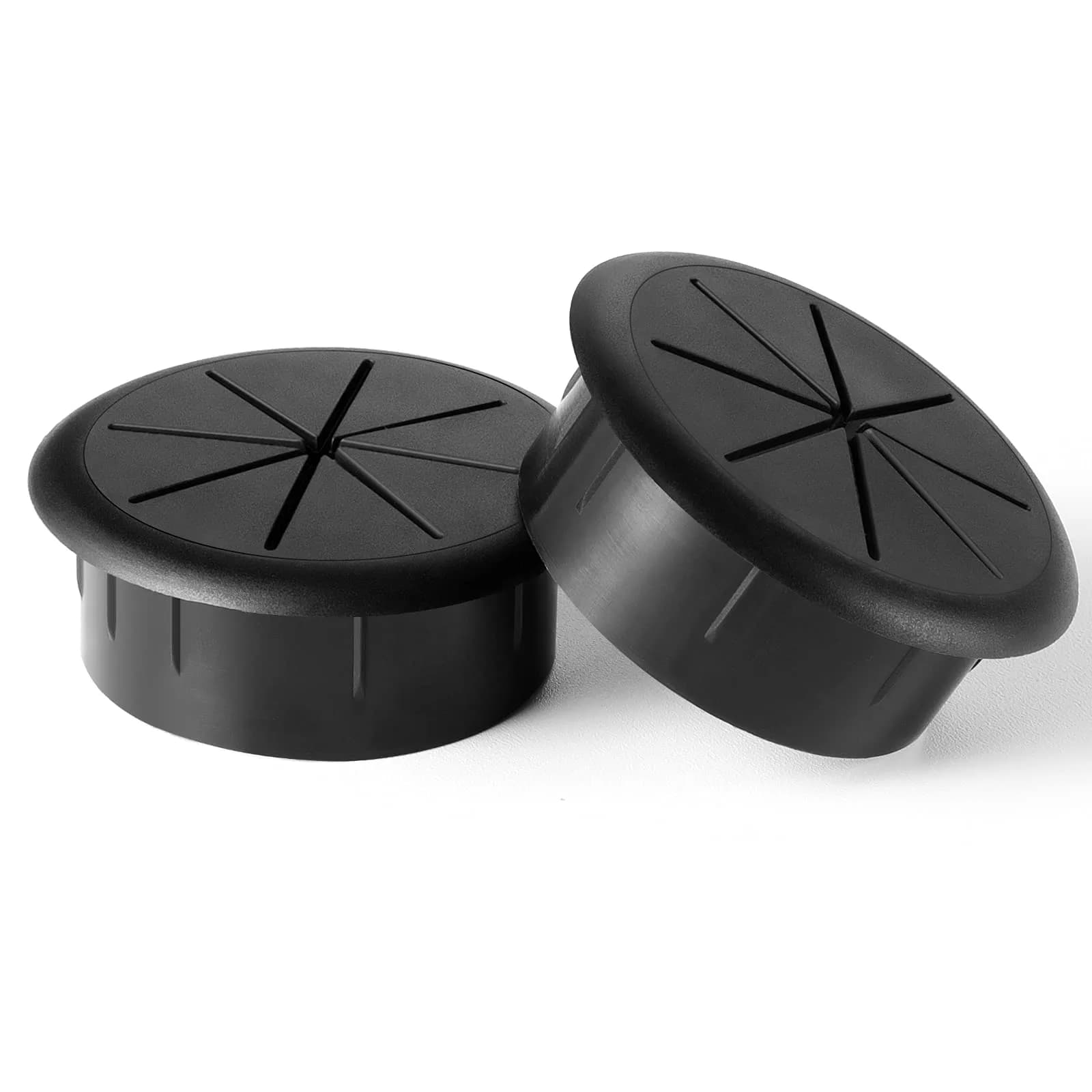 HYCC Black 2 Pack 2 Inch Flexible Desk Grommet | Organizes Wires Effectively - main product image