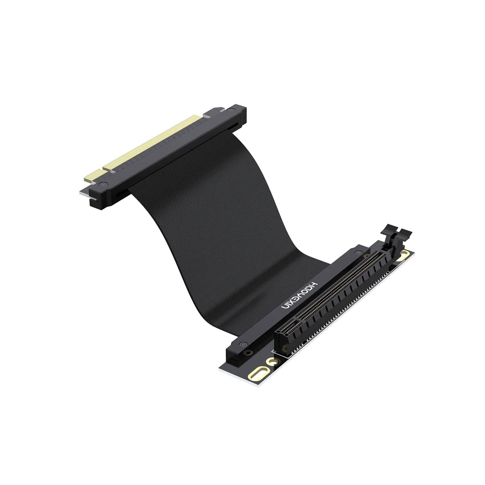 HAOYEXIN PCIE 3.0 X16 Extension Cable 20cm (8 inch) | Right Angle Connector for Vertical Installation - main product image