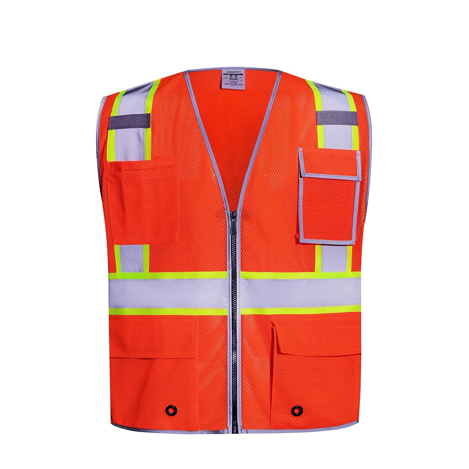 SKSAFETY High Visibility Class 2 Safety Vest Orange 2XL | ANSI/ISEA 107-2020 Compliant - main product image
