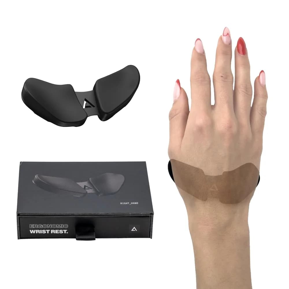 DELTAHUB Carpio 2.0 Left-Handed Ergonomic Wrist Rest for Mouse & Keyboard | Large Grey - main product image