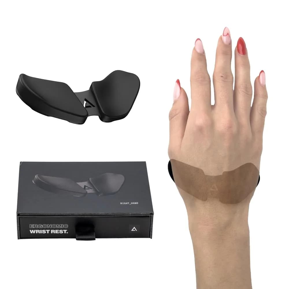 DELTAHUB Carpio 2.0 Ergonomic Wrist Rest for Mouse, Large Black | Reduces Strain for Office & Gaming