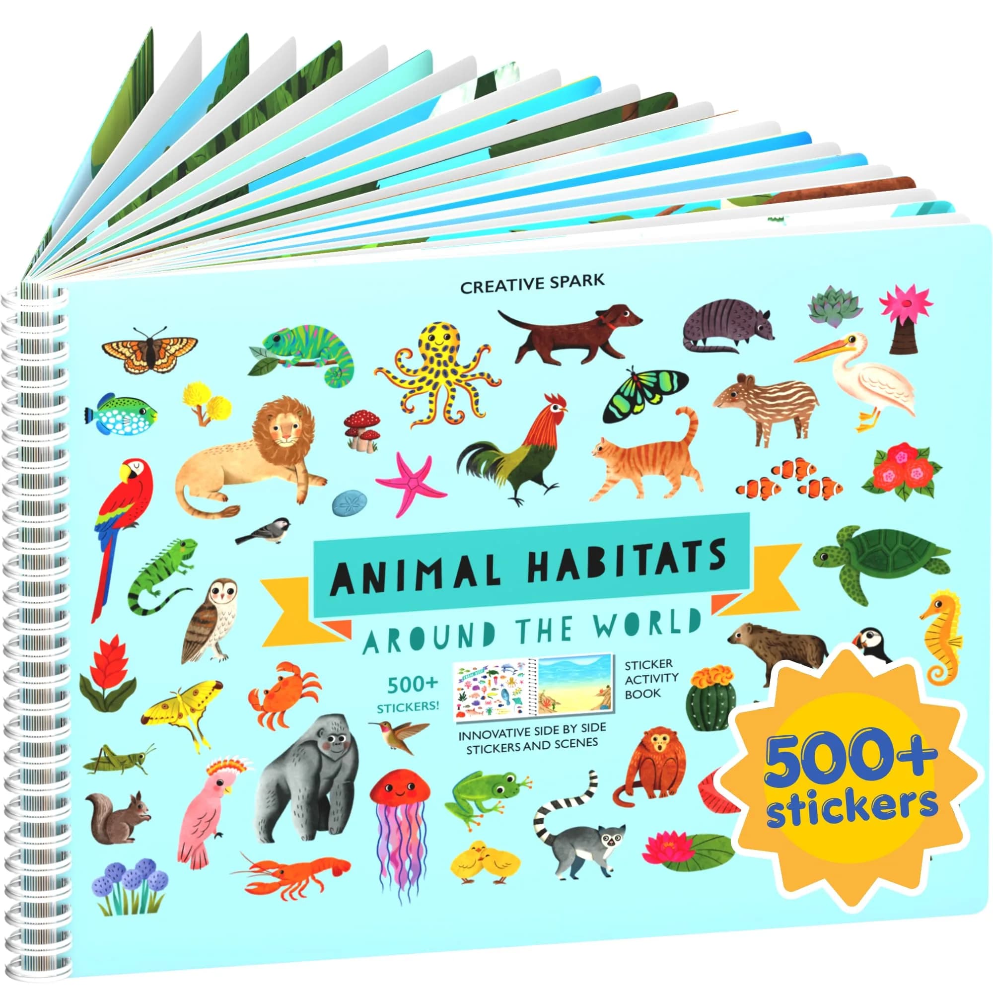 CUPKIN Animals Habitat 500+ Sticker Book | 23.5cm x 31cm (9.25" x 12") - main product image