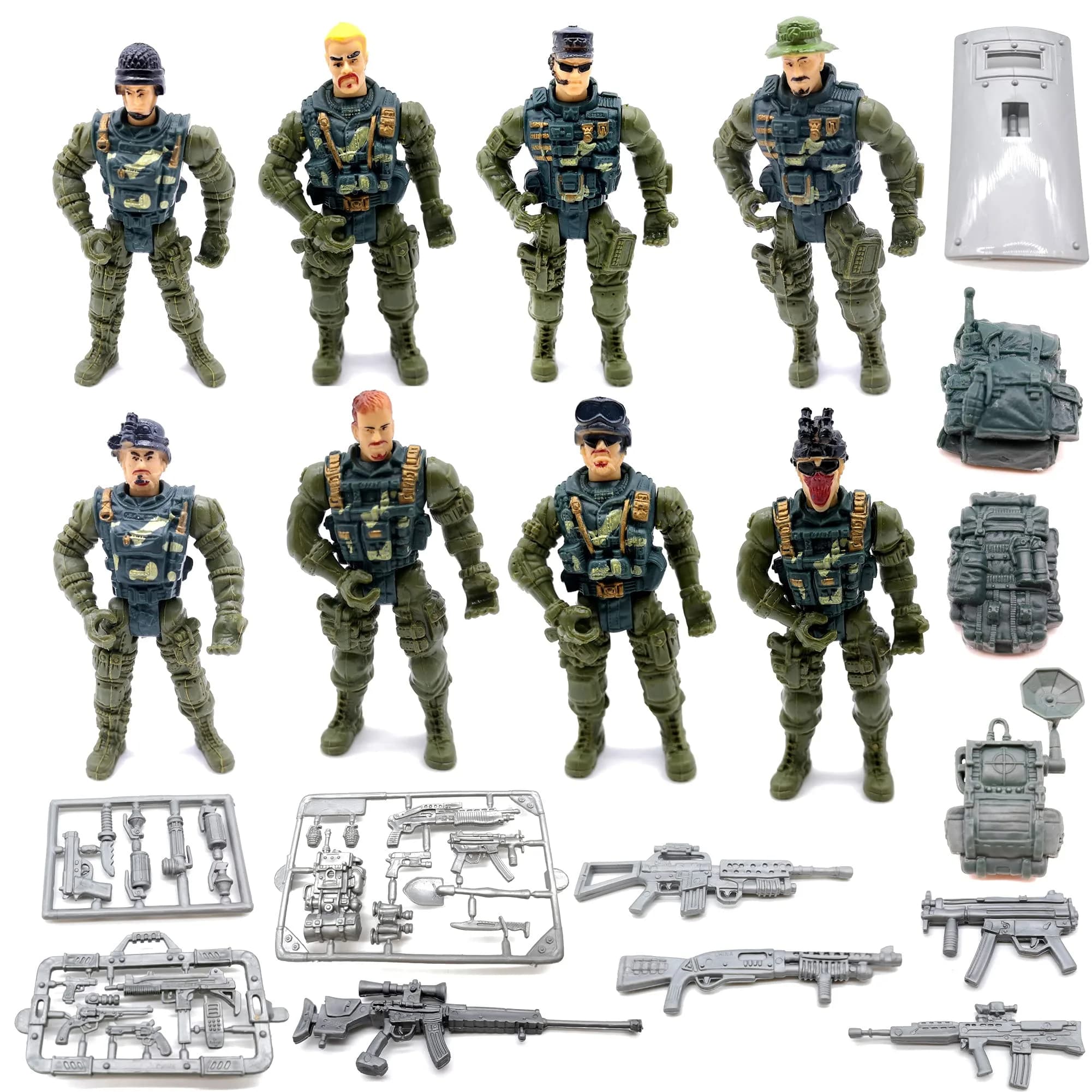 Guaishou Army Men Soldiers Action Figures 8 Pack 4 Inch (10.16 cm) | ASTM-Tested Educational Toy Playset - main product image