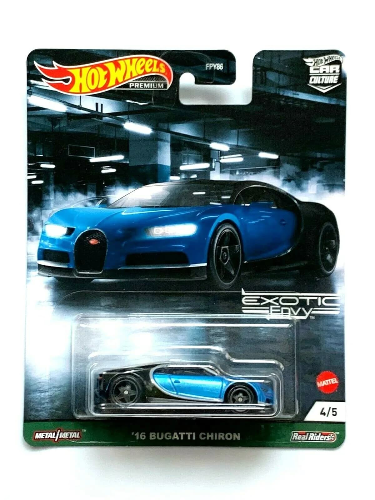 Hot Wheels '16 Bugatti Chiron Premium Car Culture Exotic Envy 16.5 cm (6.5 inches) | ASTM-Tested Die-Cast Toy Car - main product image