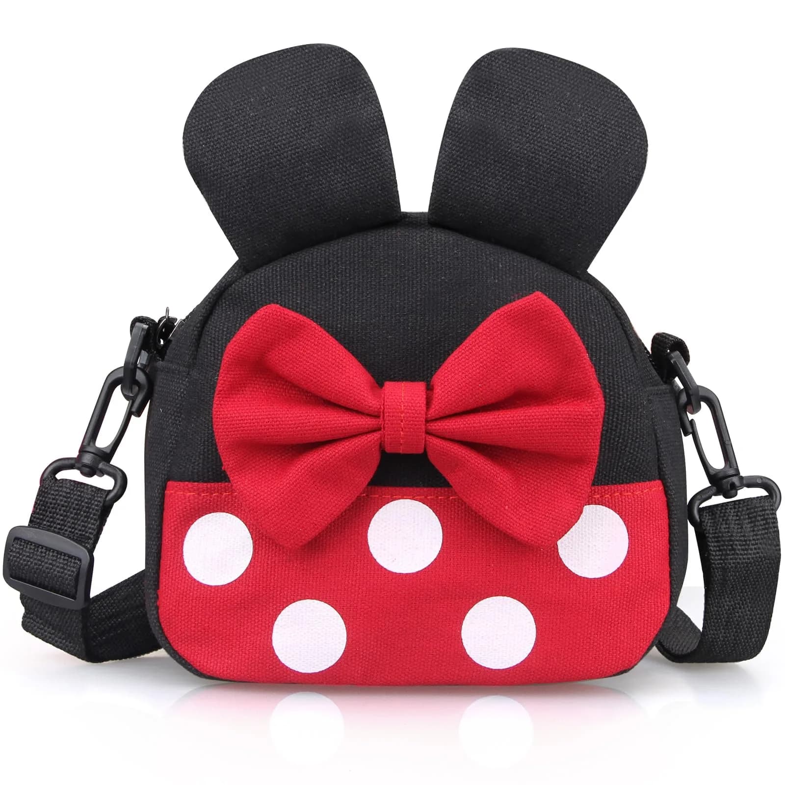 Dksyee Mini Mouse Crossbody Bag for Little Girls 6 in Red Canvas | Disney Minnie Ears