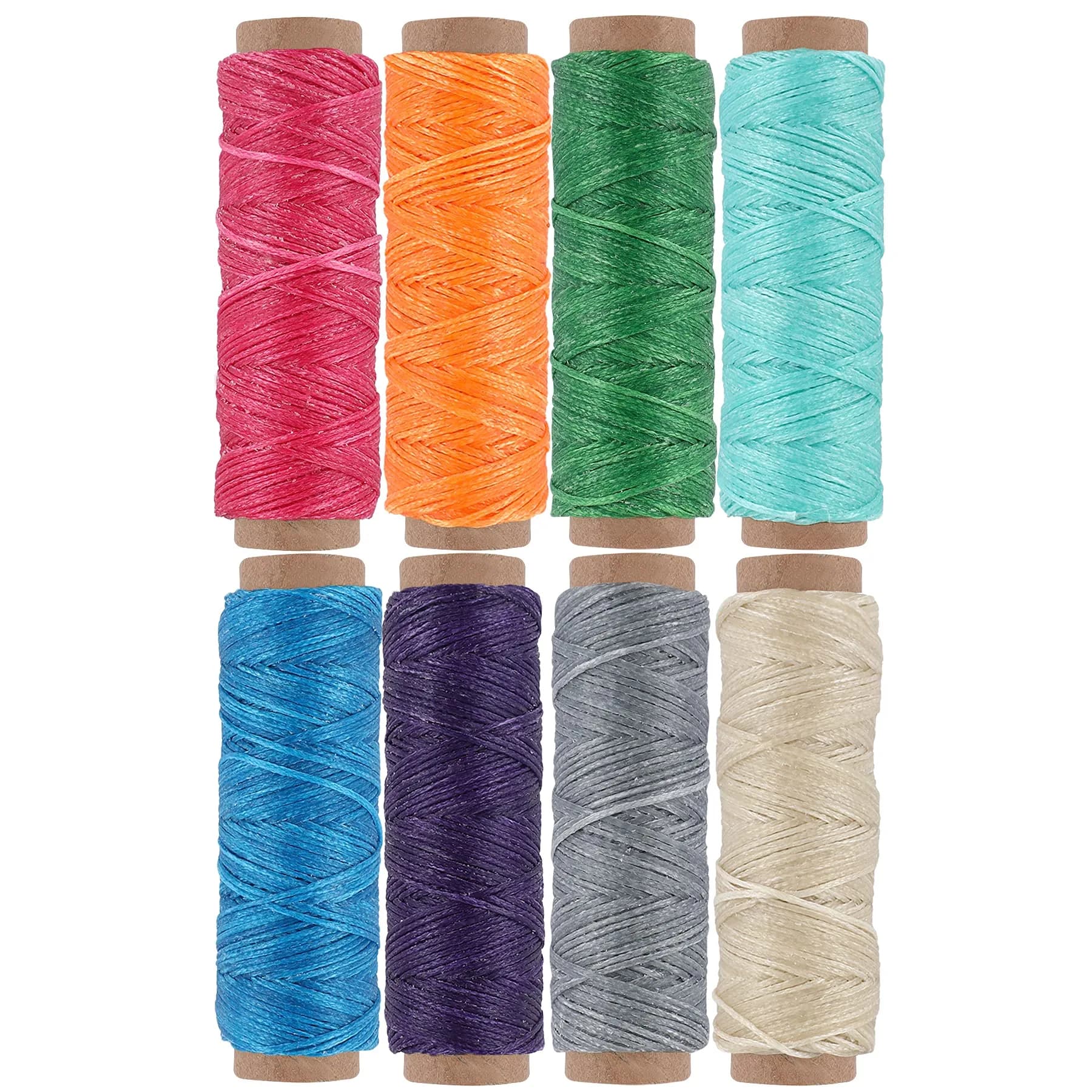 JANYUN Leather Sewing Thread 150D | Heavy Duty Waxed Cord for Leathercraft, 8 Colors, 33 Yards