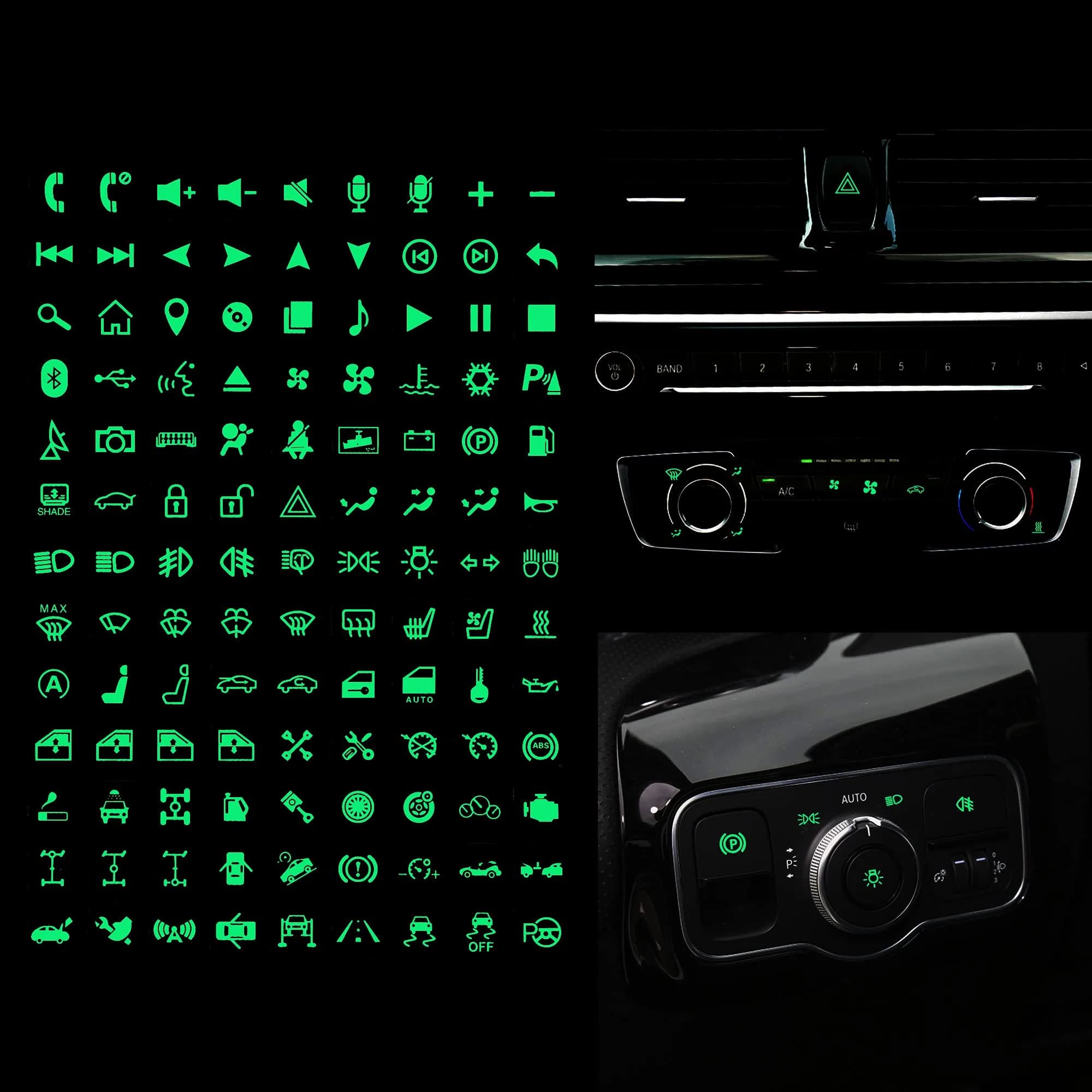 TOMALL 117pcs Car Luminous Switch Stickers | Night Safety Glow Decals for Car & Boat